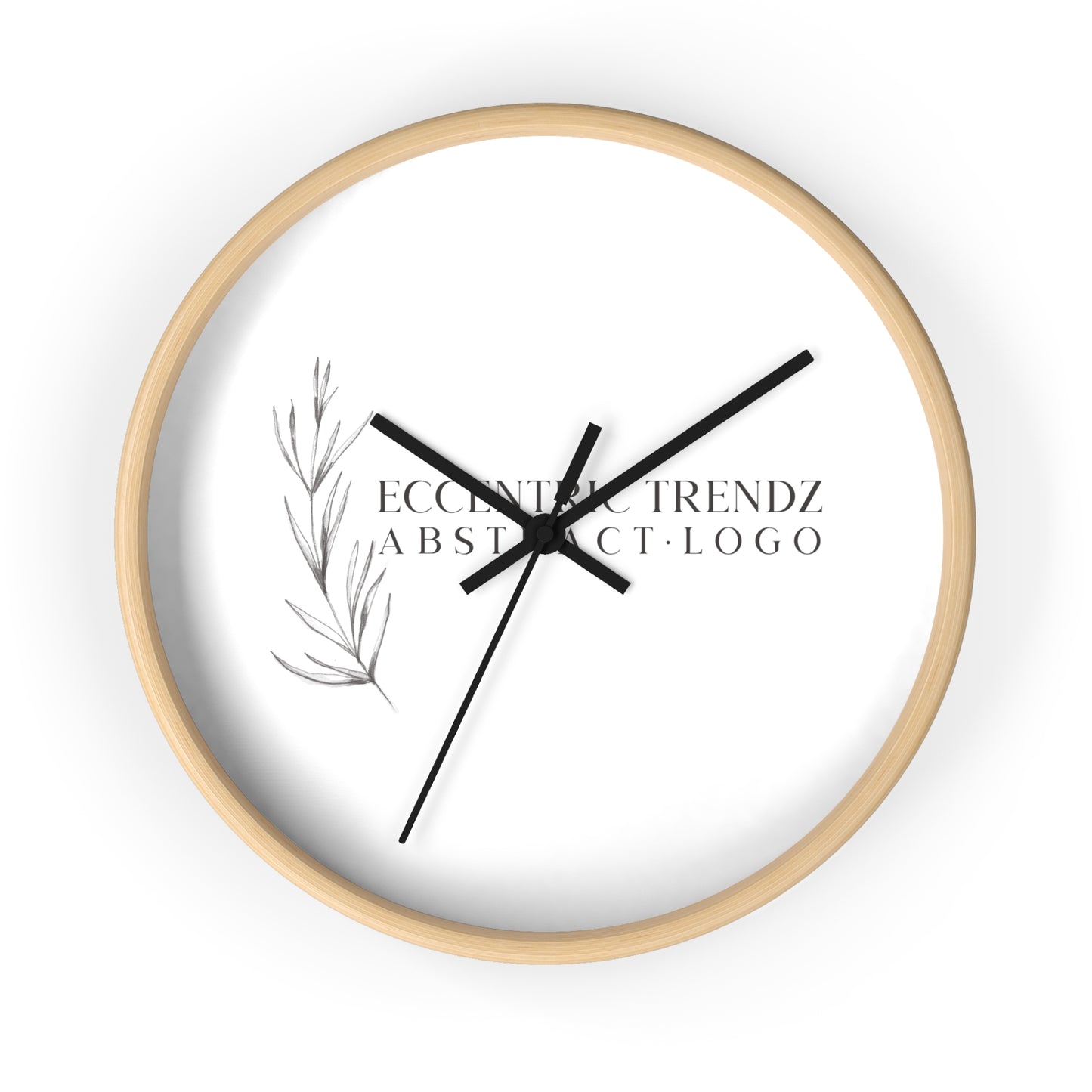 Eccentric Trendz Abstract Logo - Minimal Botanical Wall Clock