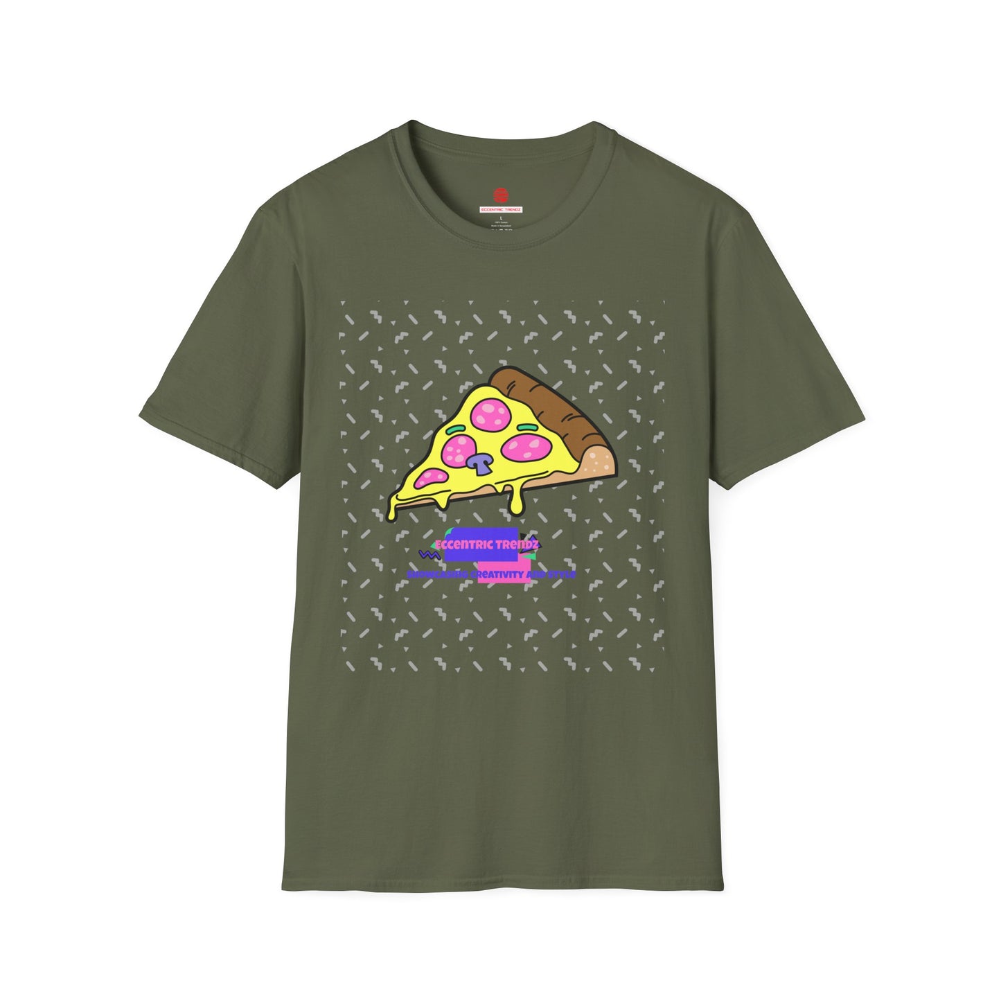 Eccentric Trendz Retro Pixel Pizza Graphic T-Shirt
