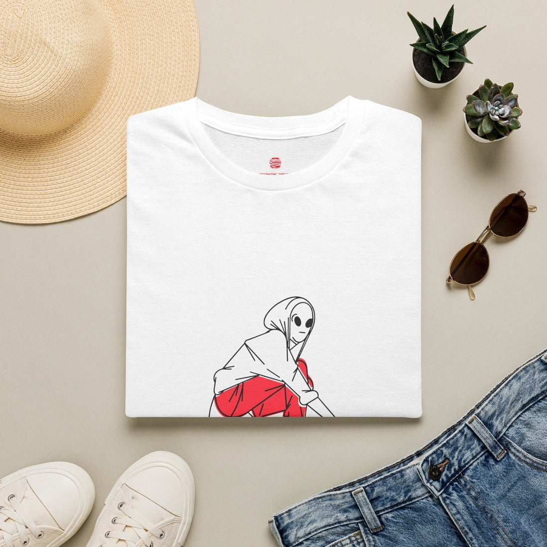 Eccentric Trendz Alien Skater Graphic Tee - Minimalist Skateboard Design