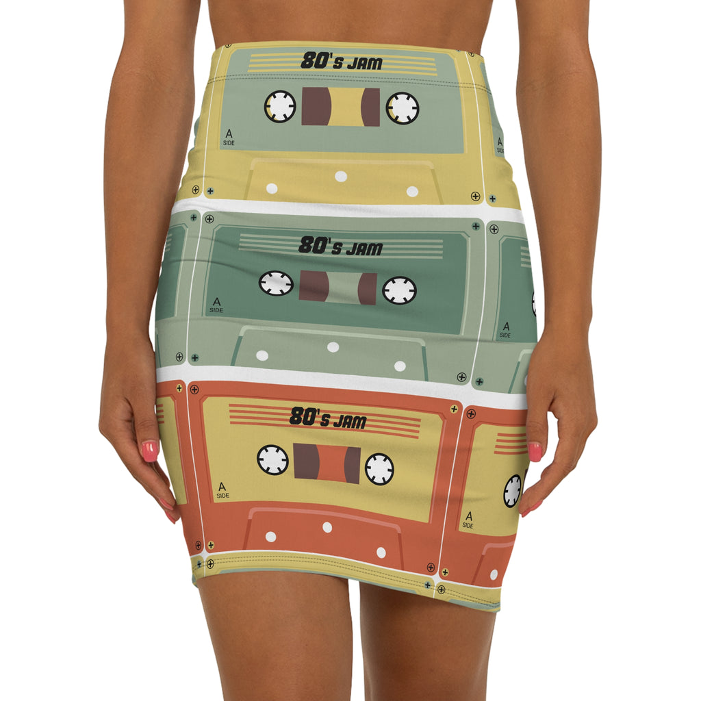 Eccentric Trendz Vintage Cassette Pencil Skirt