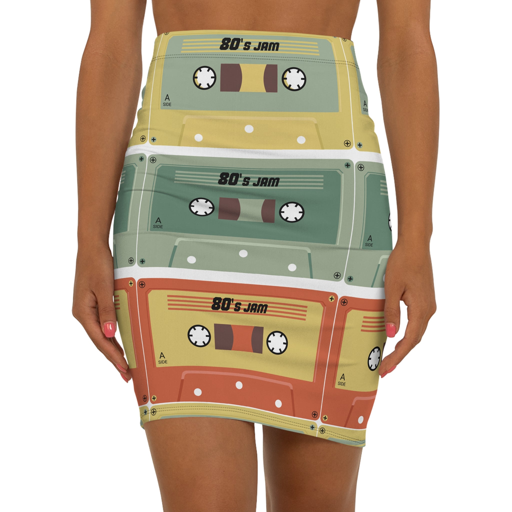 Eccentric Trendz Vintage Cassette Pencil Skirt