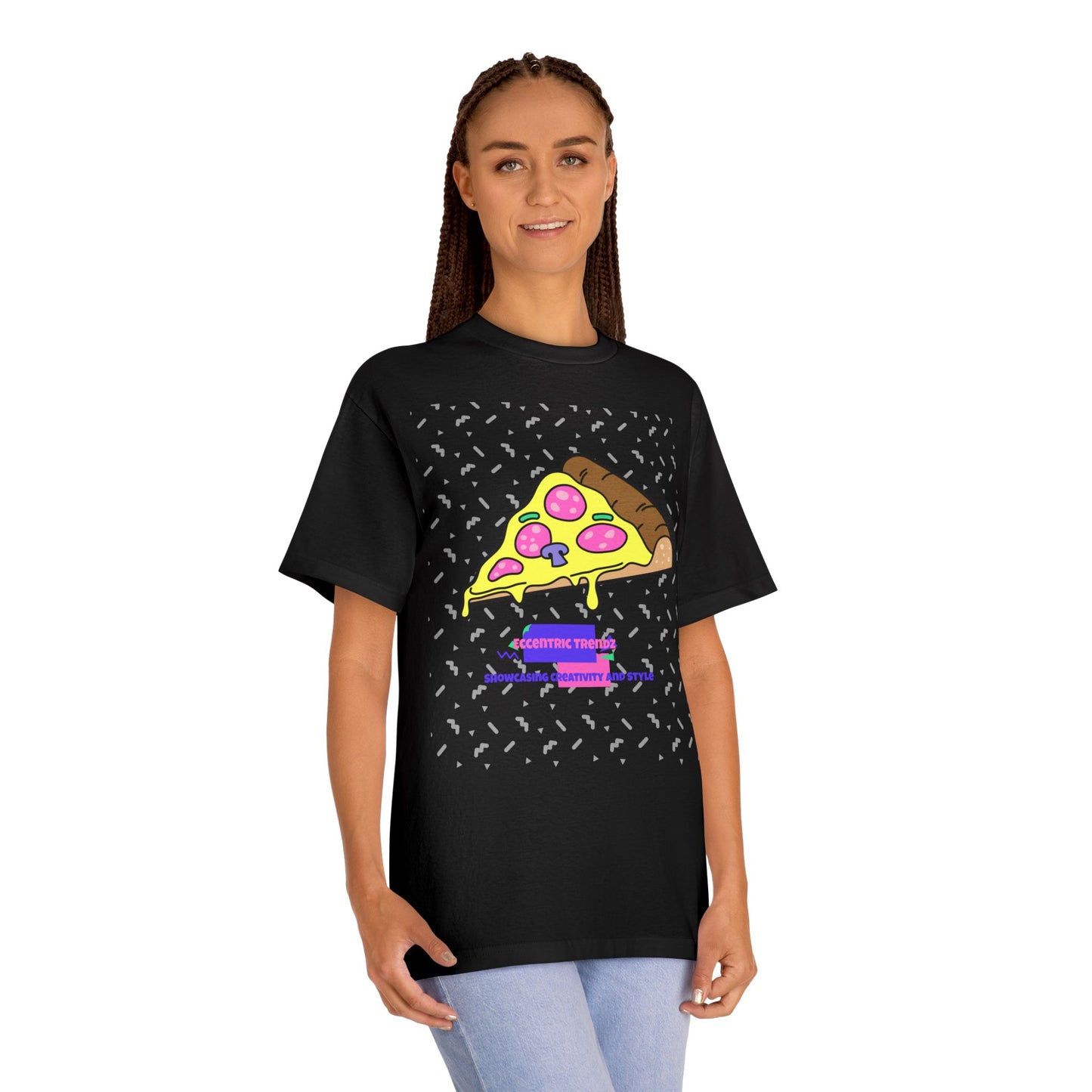 Eccentric Trendz Retro Pixel Pizza Graphic T-Shirt