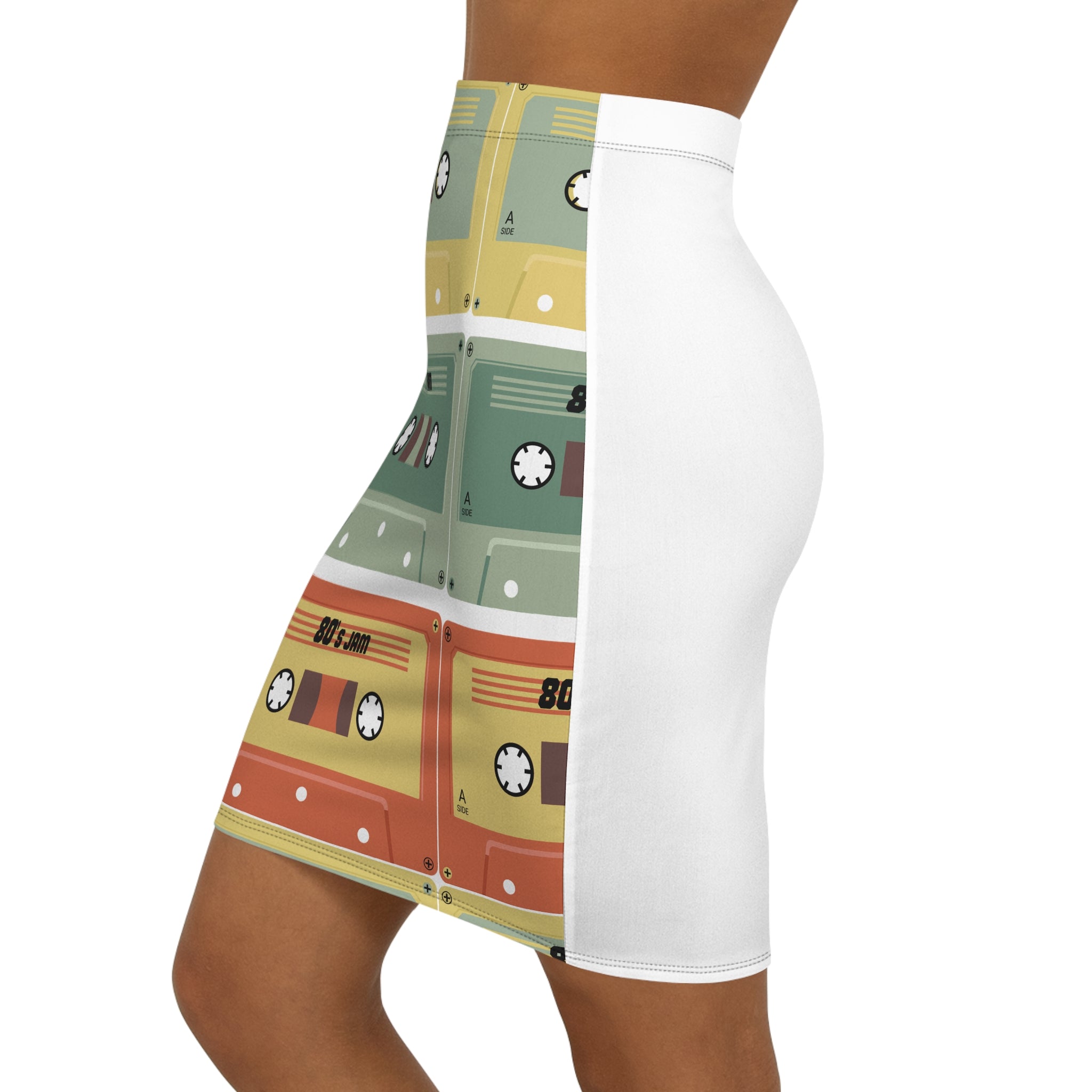 Eccentric Trendz Vintage Cassette Pencil Skirt