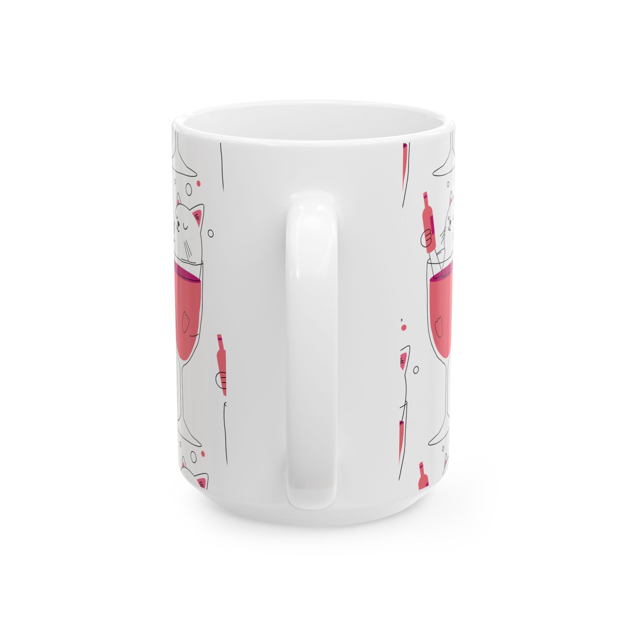 Eccentric Trendz Wine Cat Ceramic Mug - (Caturday)