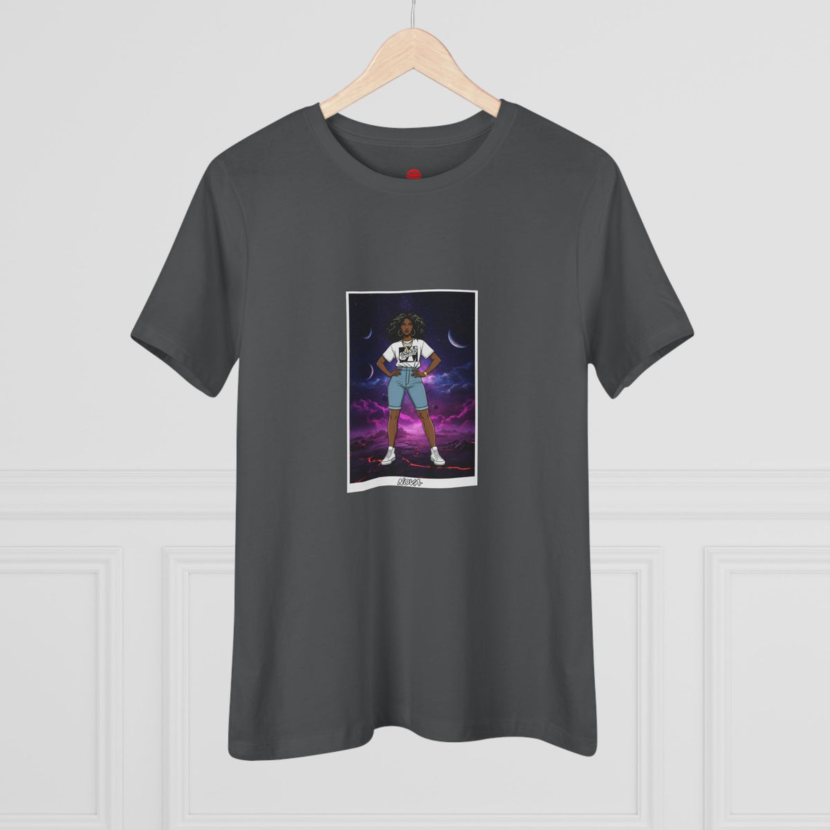 Eccentric Trendz Ladies' V-Neck Minimal NOVA Graphic Tee