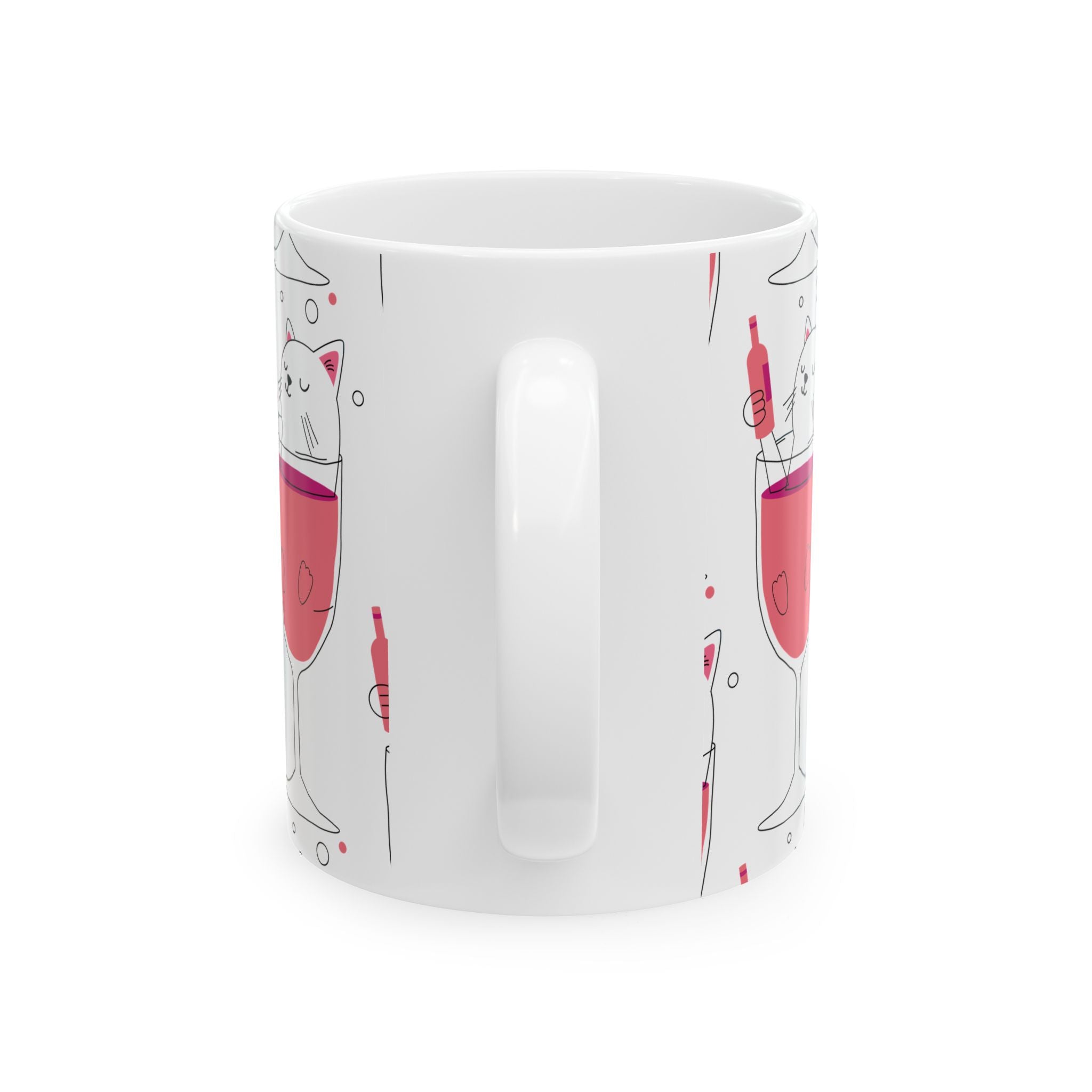 Eccentric Trendz Wine Cat Ceramic Mug - (Caturday)