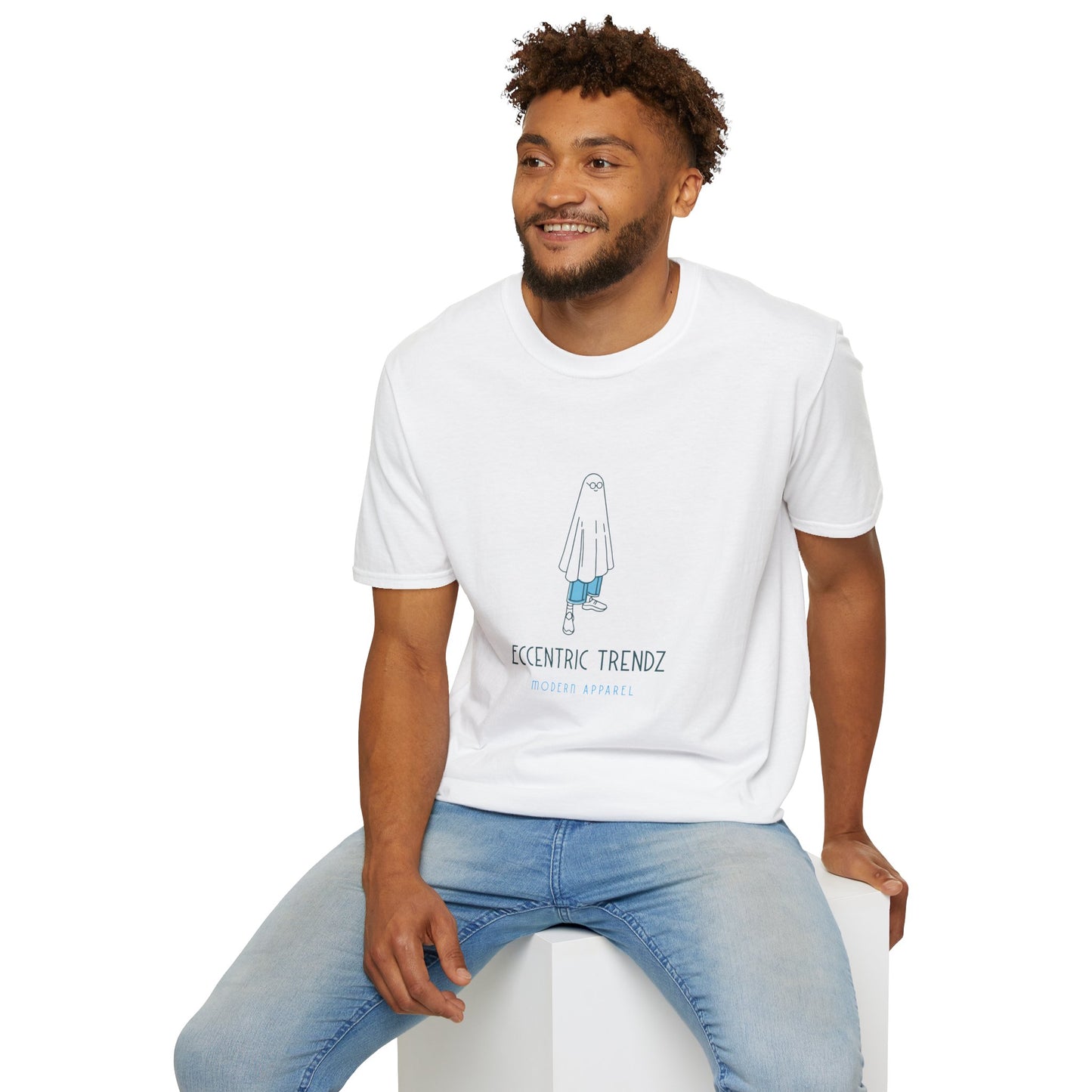 Eccentric Trendz Nerdy Ghost Costume T-Shirt Minimal Graphic Tee
