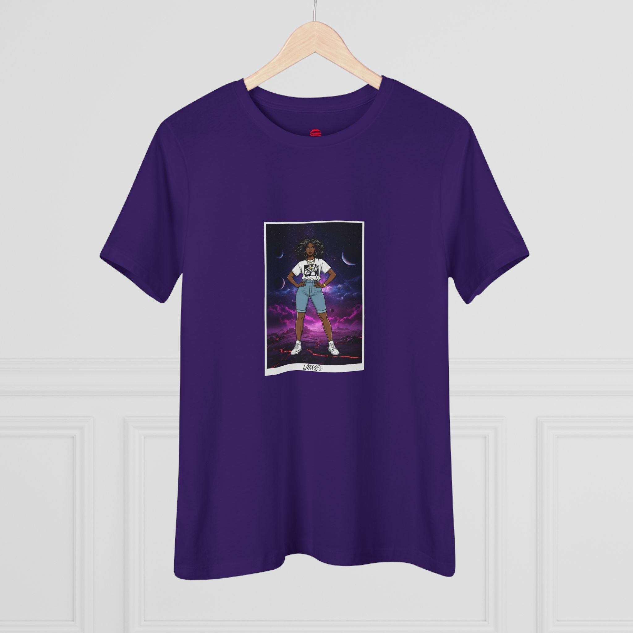 Eccentric Trendz Ladies' V-Neck Minimal NOVA Graphic Tee