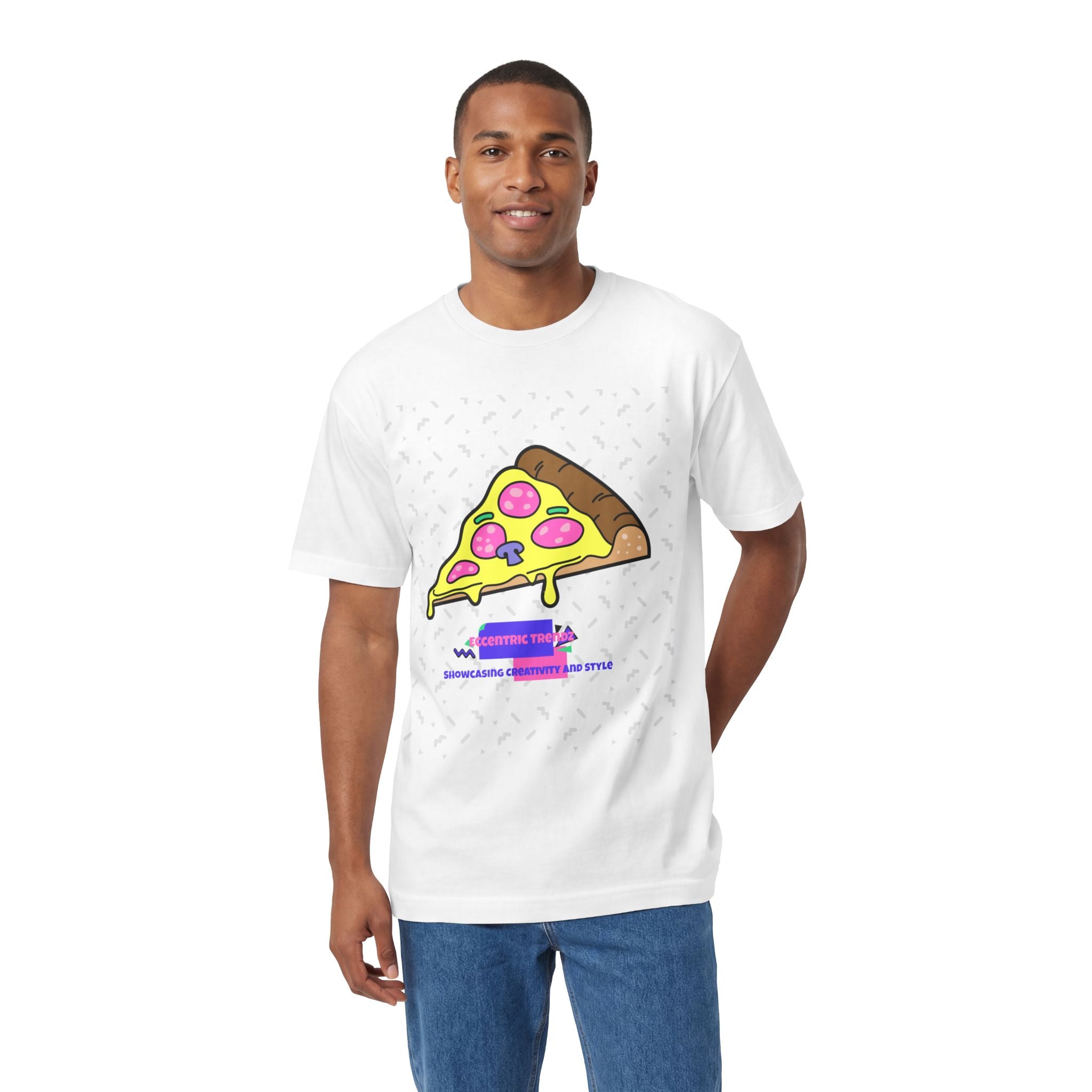 Eccentric Trendz Retro Pixel Pizza Graphic T-Shirt
