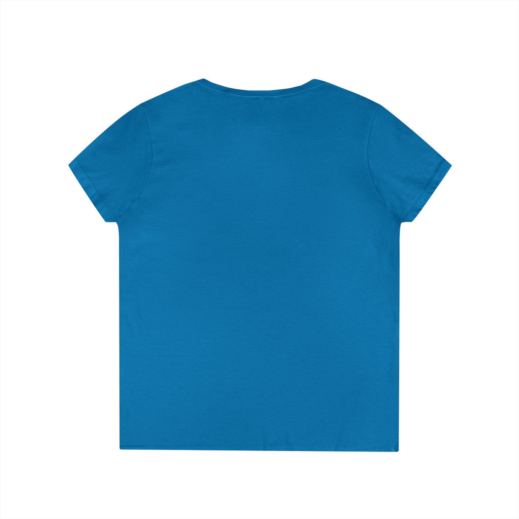 Eccentric Trendz Ladies' V-Neck Minimal Yellow Ghost Graphic Tee