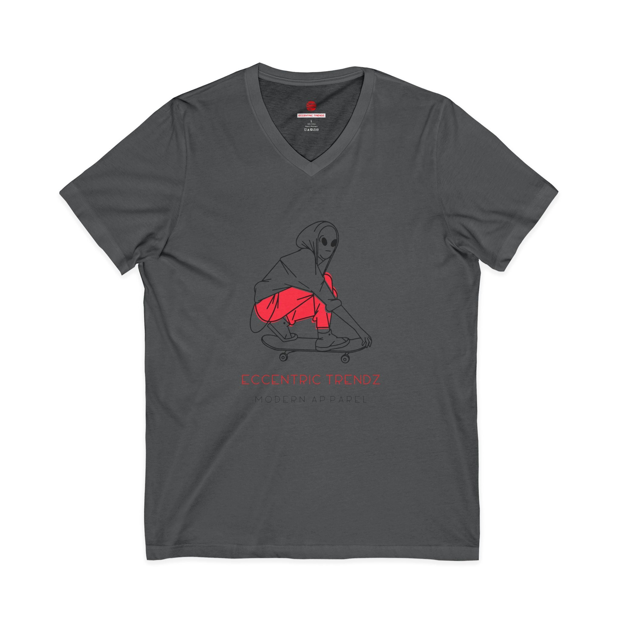 Eccentric Trendz Stylish Soft Cotton V-Neck Tee Skater