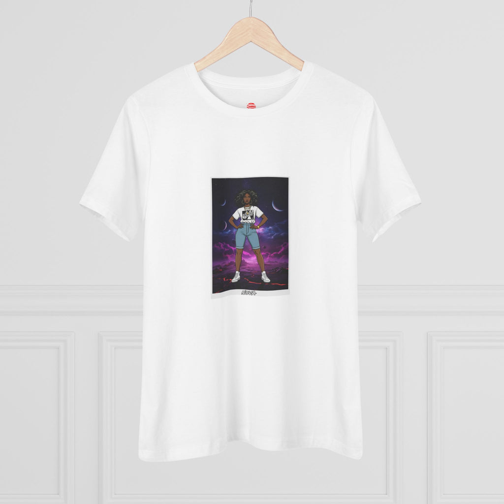 Eccentric Trendz Ladies' V-Neck Minimal NOVA Graphic Tee