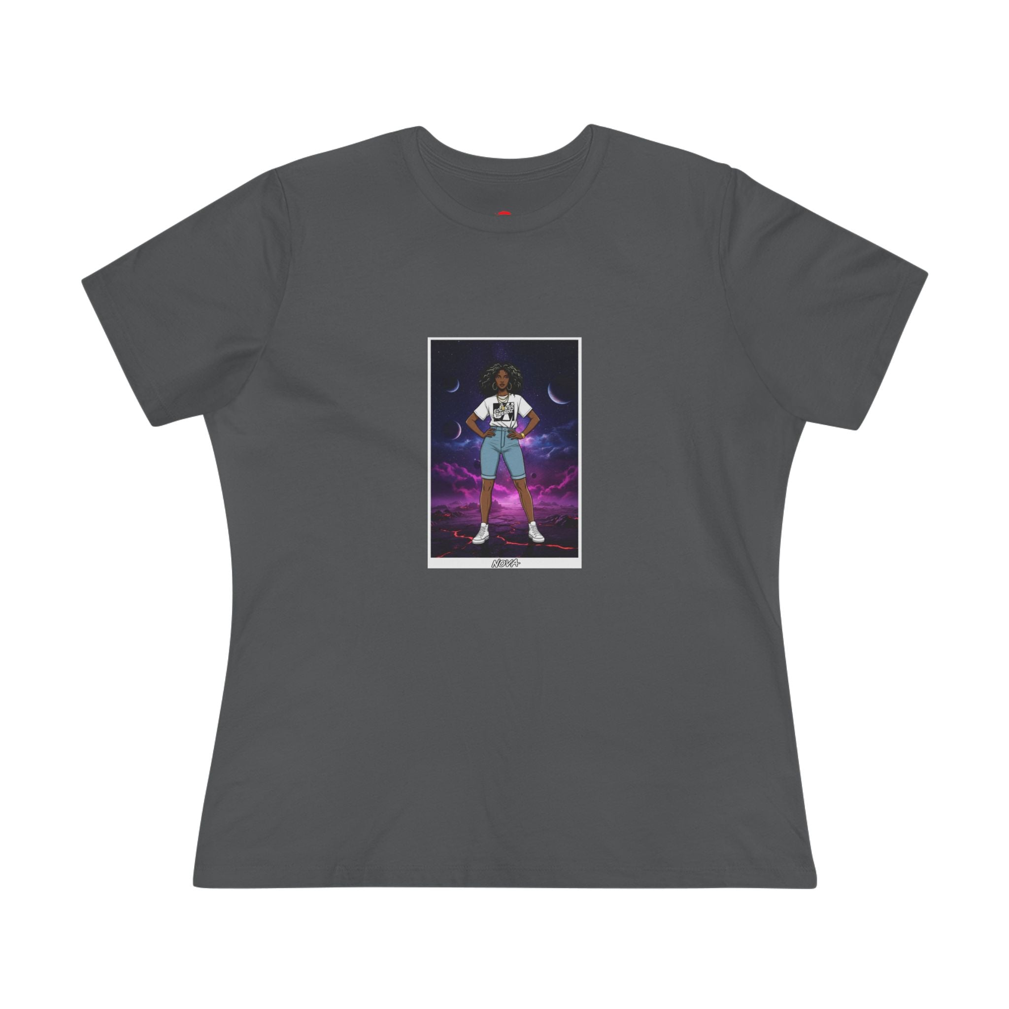 Eccentric Trendz Ladies' V-Neck Minimal NOVA Graphic Tee