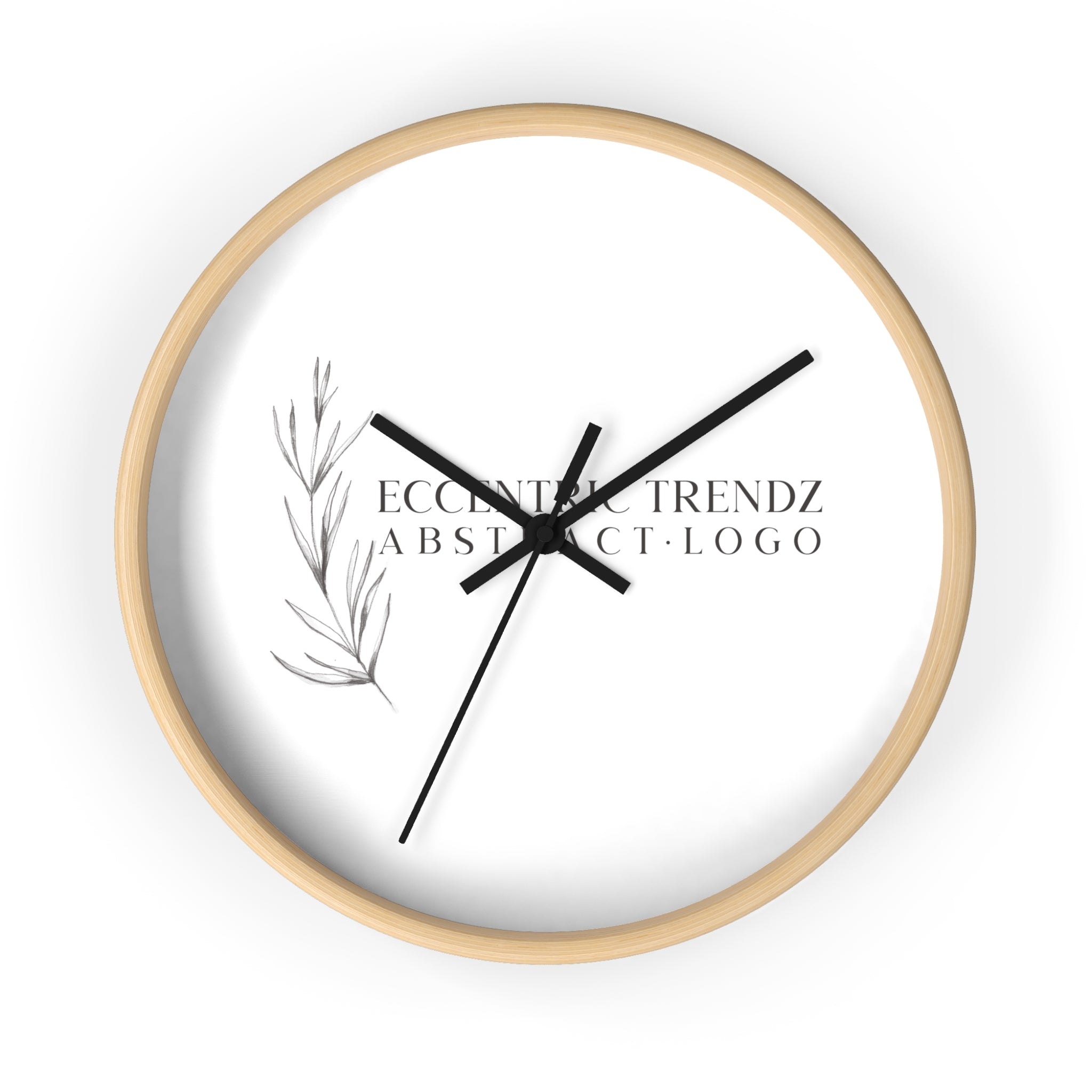 Eccentric Trendz Abstract Logo - Minimal Botanical Wall Clock
