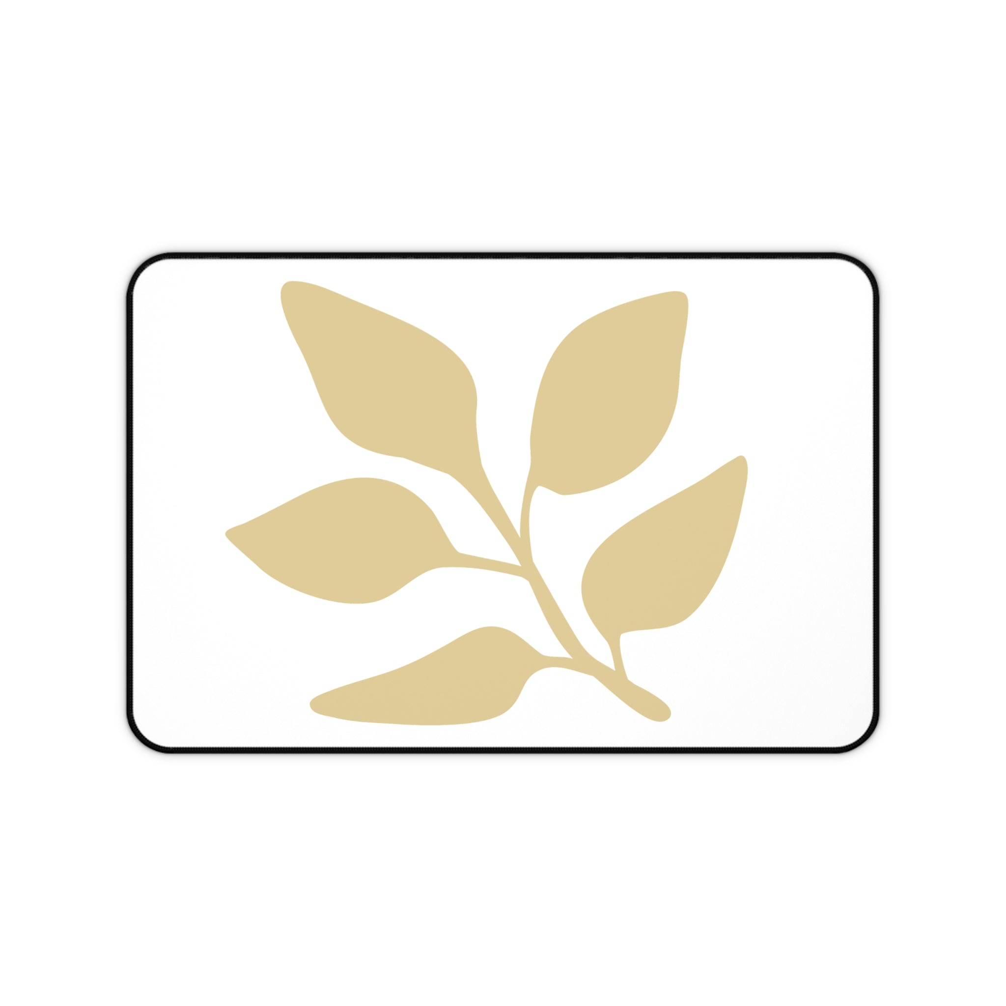 Eccentric Trendz Home Office Mouse Pad Minimalist Beige Botanical Leaf