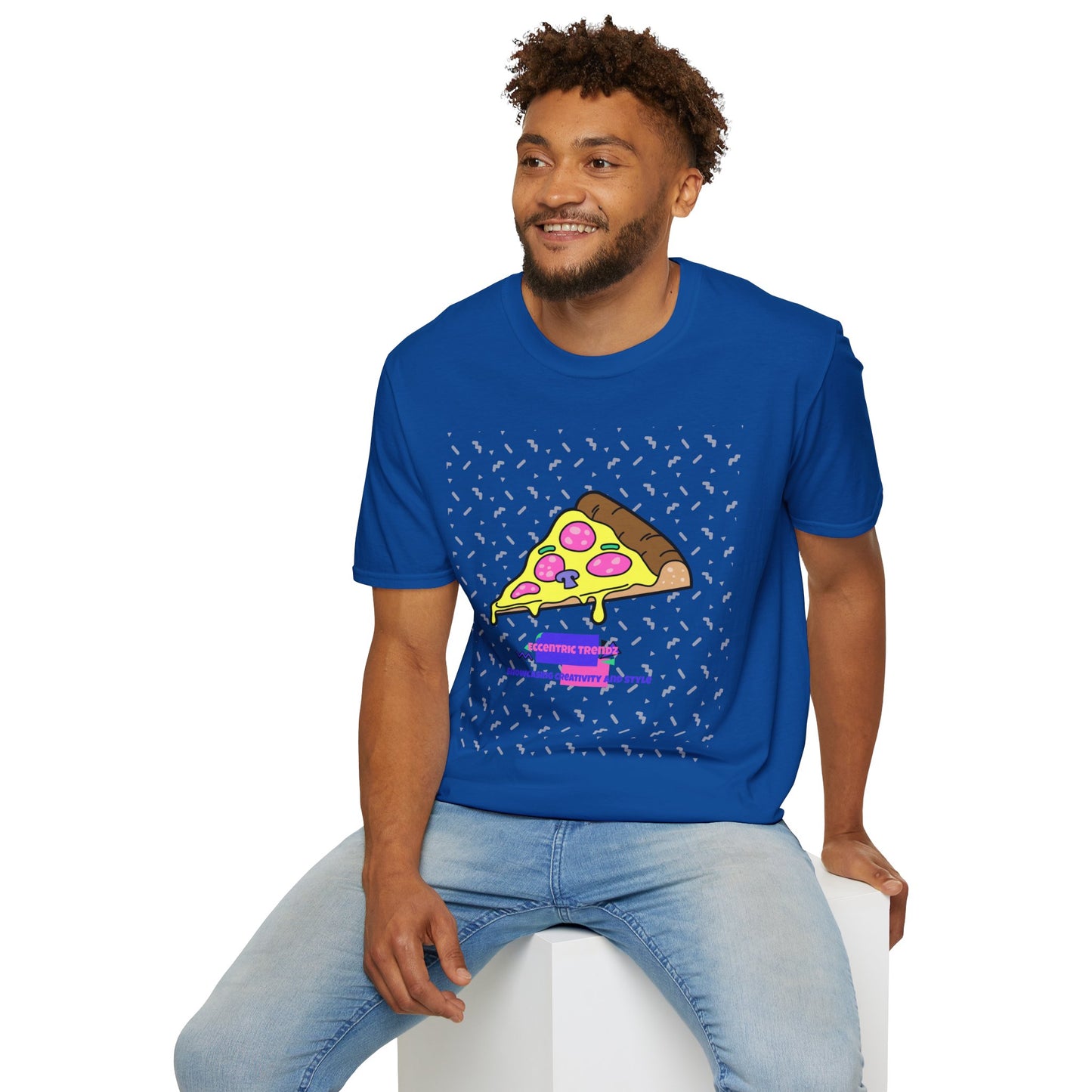 Eccentric Trendz Retro Pixel Pizza Graphic T-Shirt