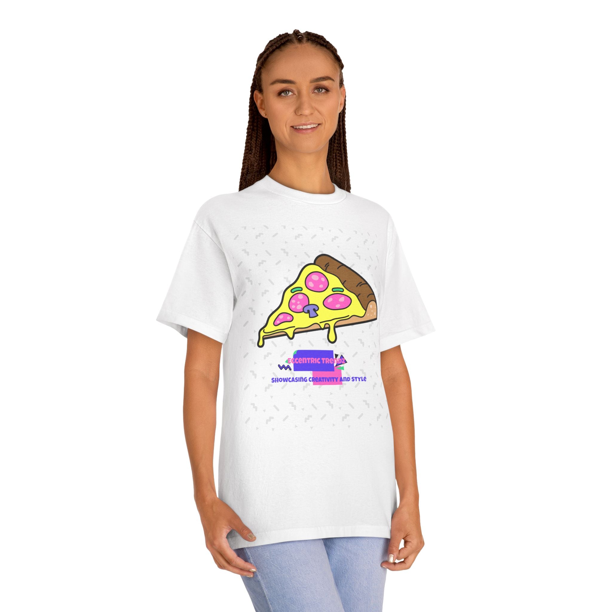 Eccentric Trendz Retro Pixel Pizza Graphic T-Shirt