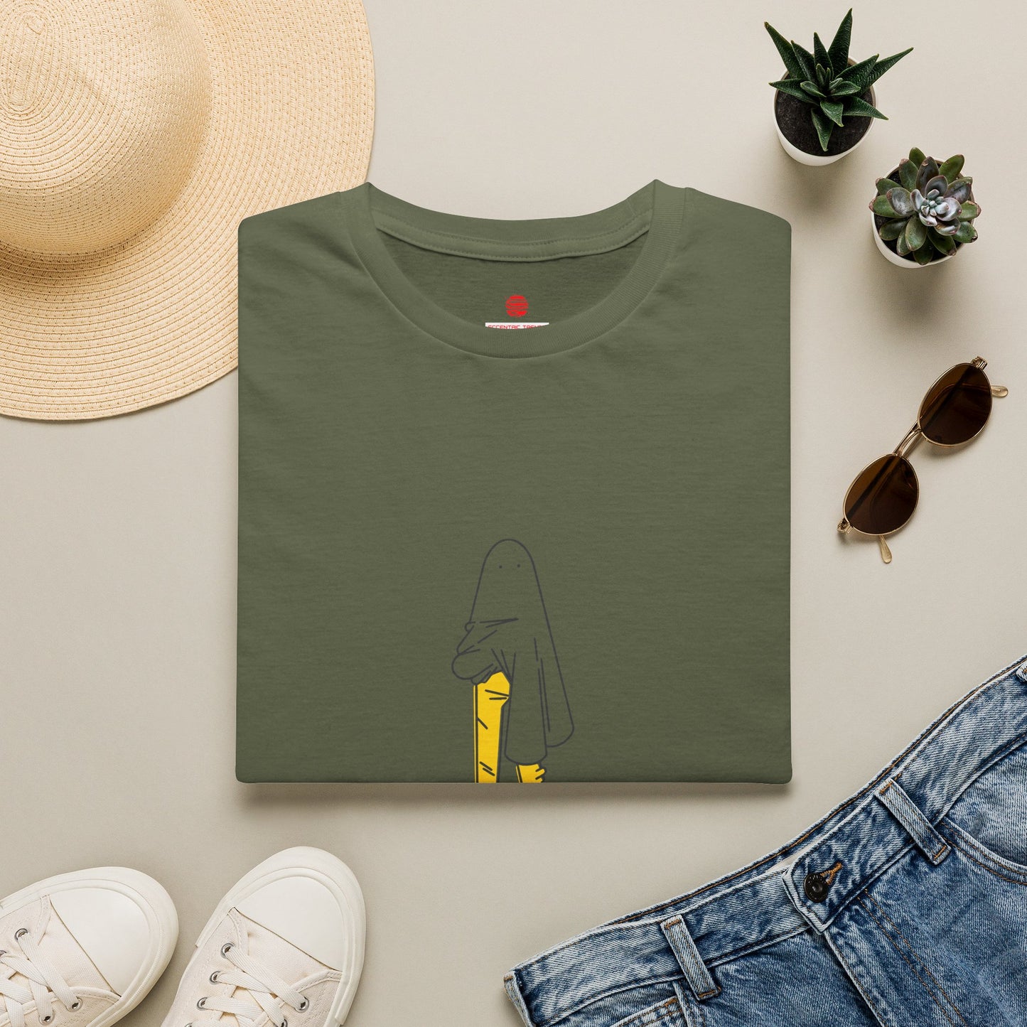 Eccentric Trendz Minimal Ghost Character Unisex Soft style Tee