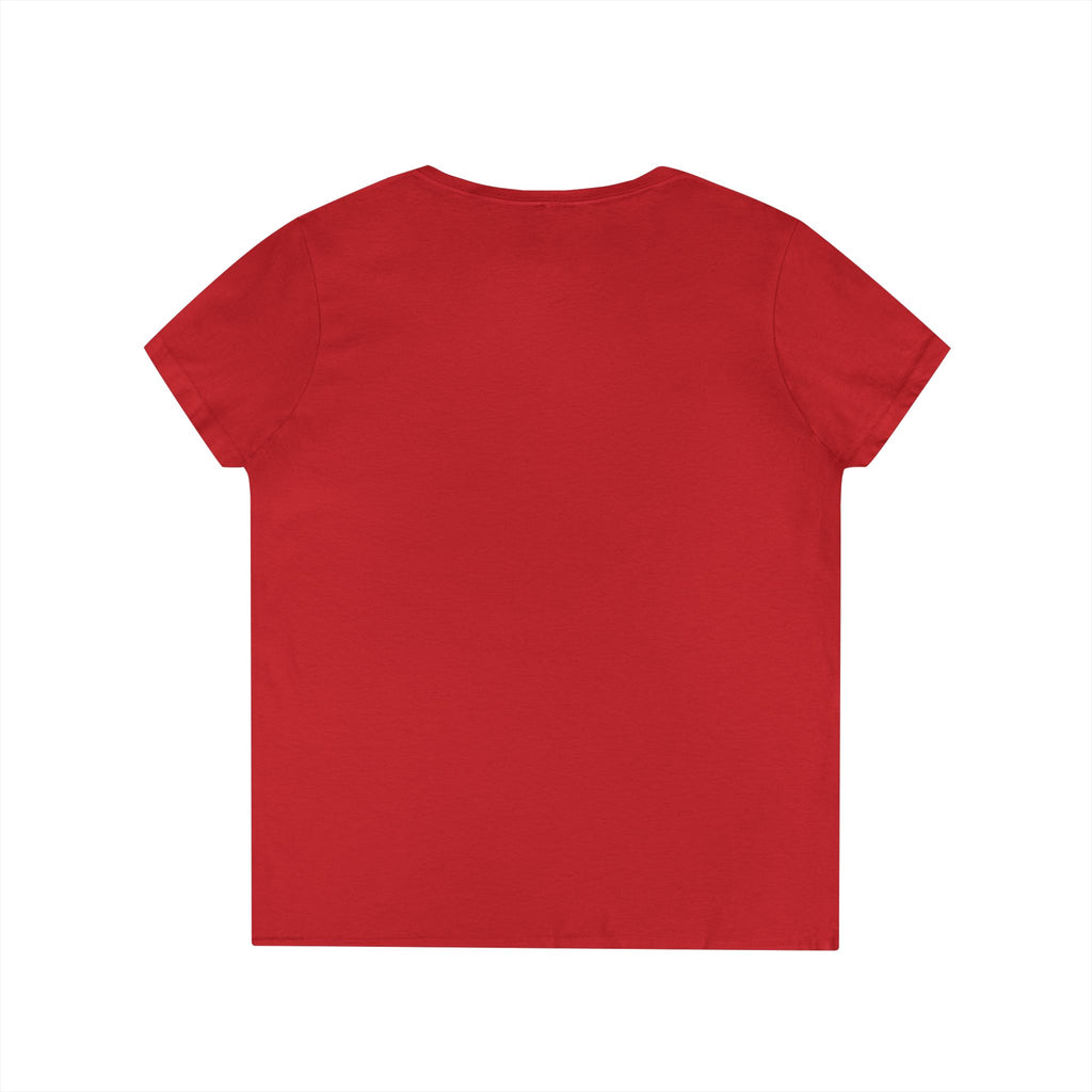 Eccentric Trendz Ladies' V-Neck Minimal Yellow Ghost Graphic Tee