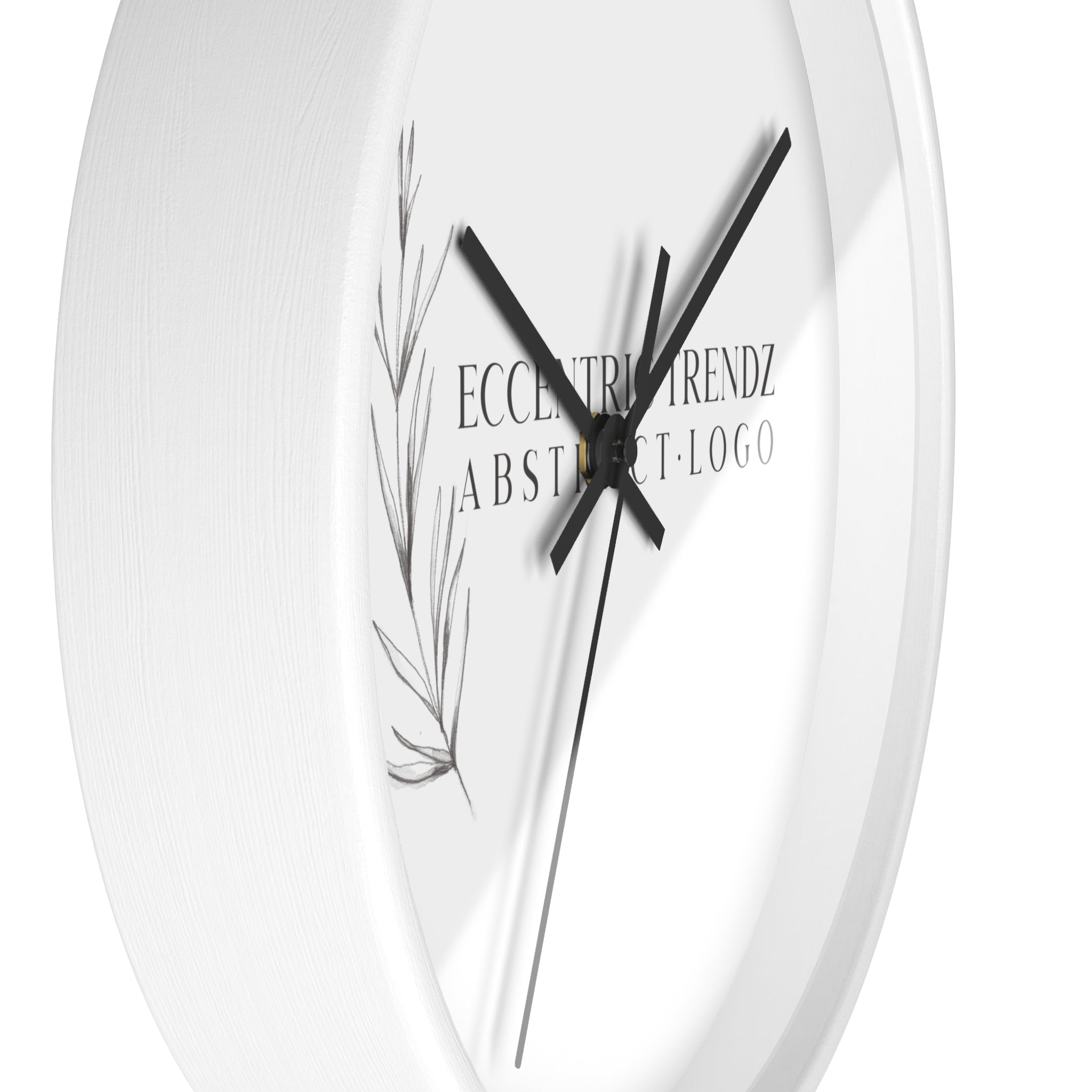 Eccentric Trendz Abstract Logo - Minimal Botanical Wall Clock