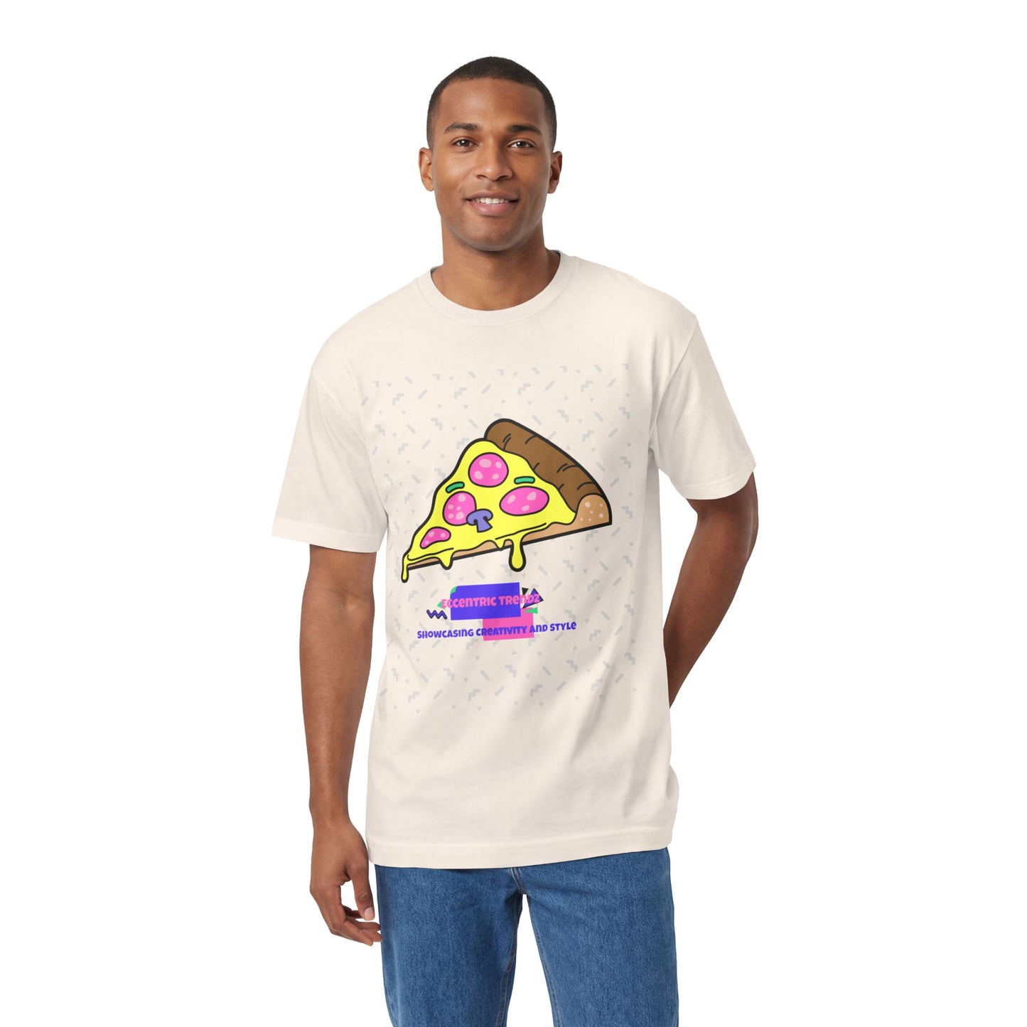 Eccentric Trendz Retro Pixel Pizza Graphic T-Shirt