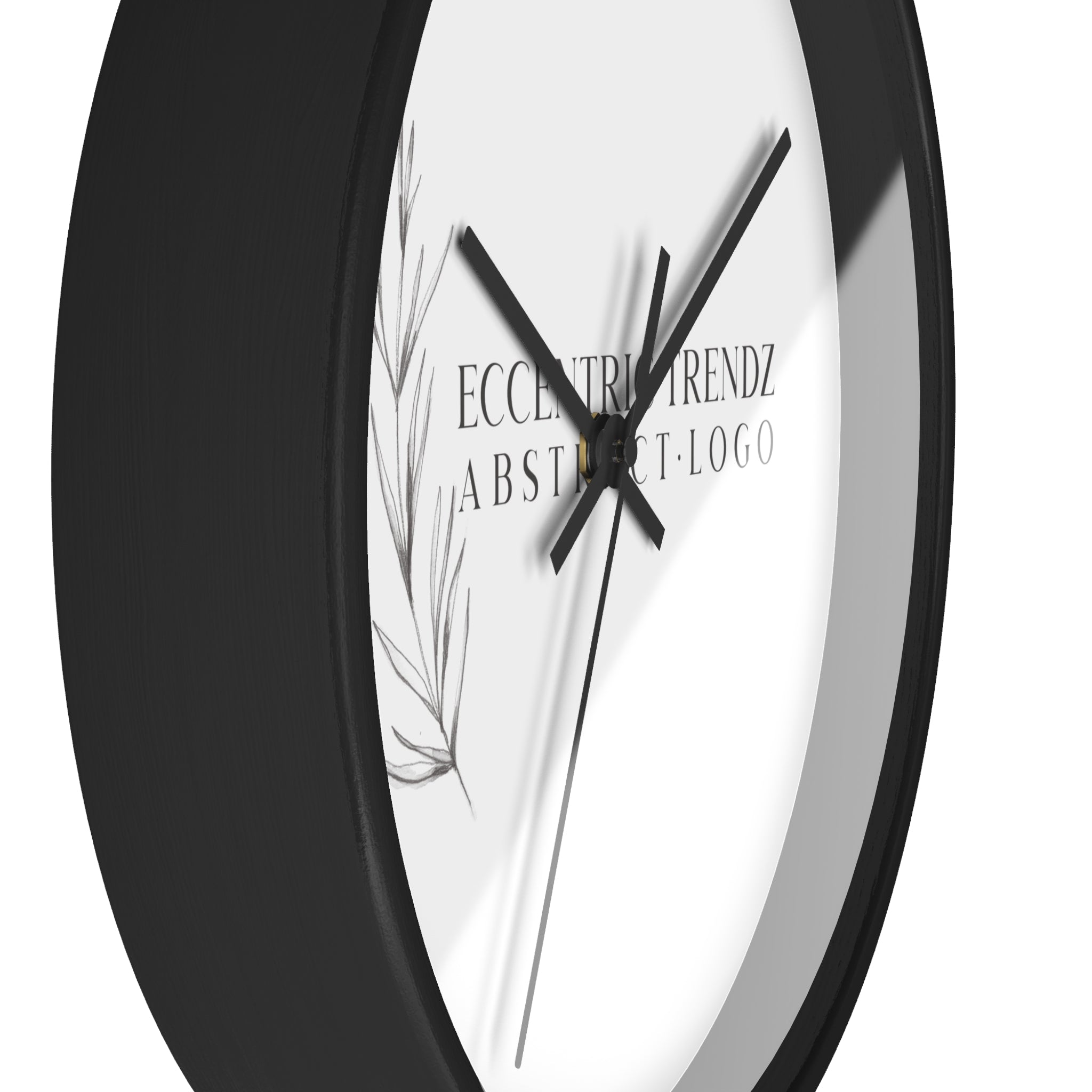 Eccentric Trendz Abstract Logo - Minimal Botanical Wall Clock