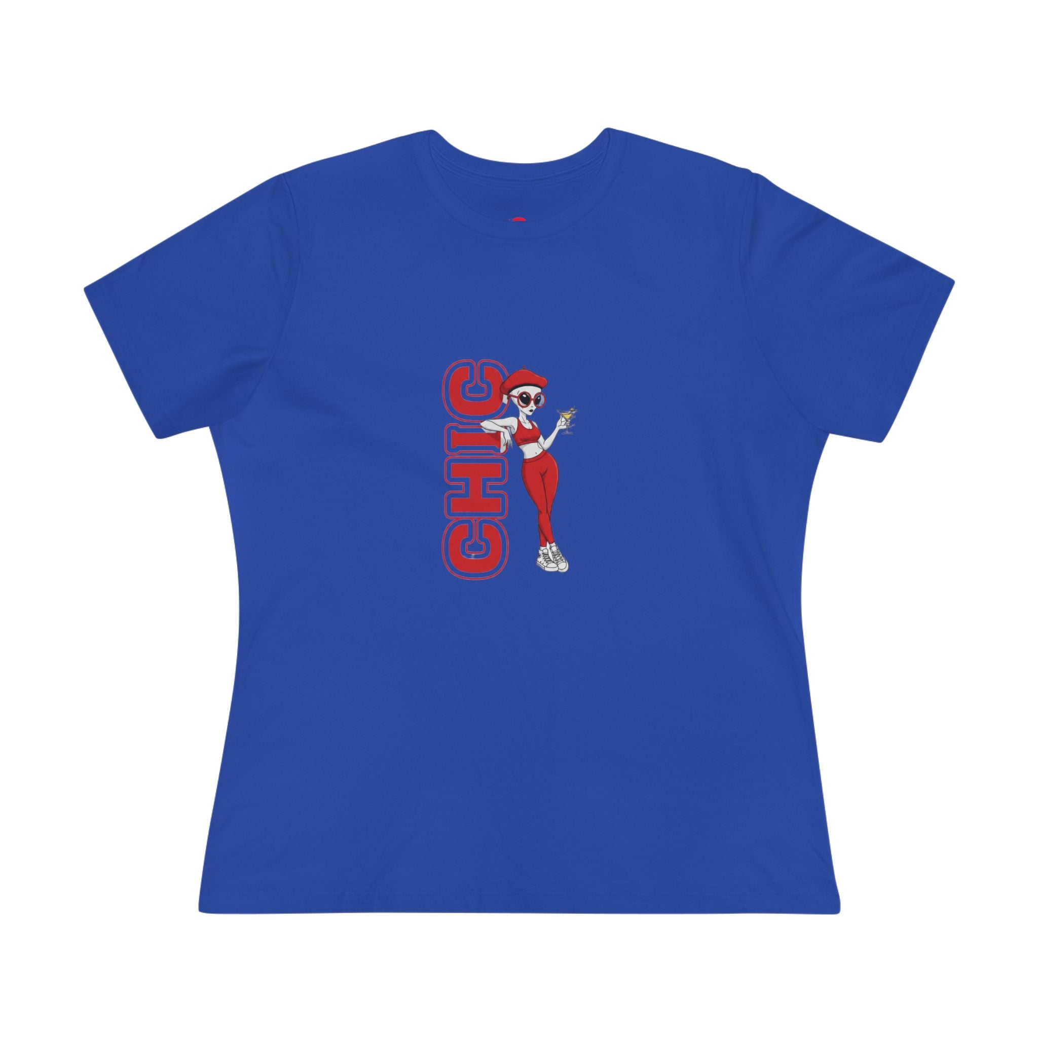 Eccentric Trendz Ladies' Minimal Red "CHIC" Graphic Tee