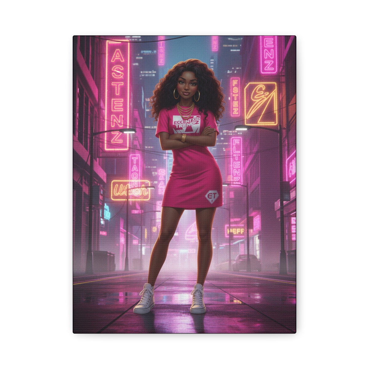 ECCENTRIC TRENDZ - NOVAS PINK DRESS ( NEON CITY )