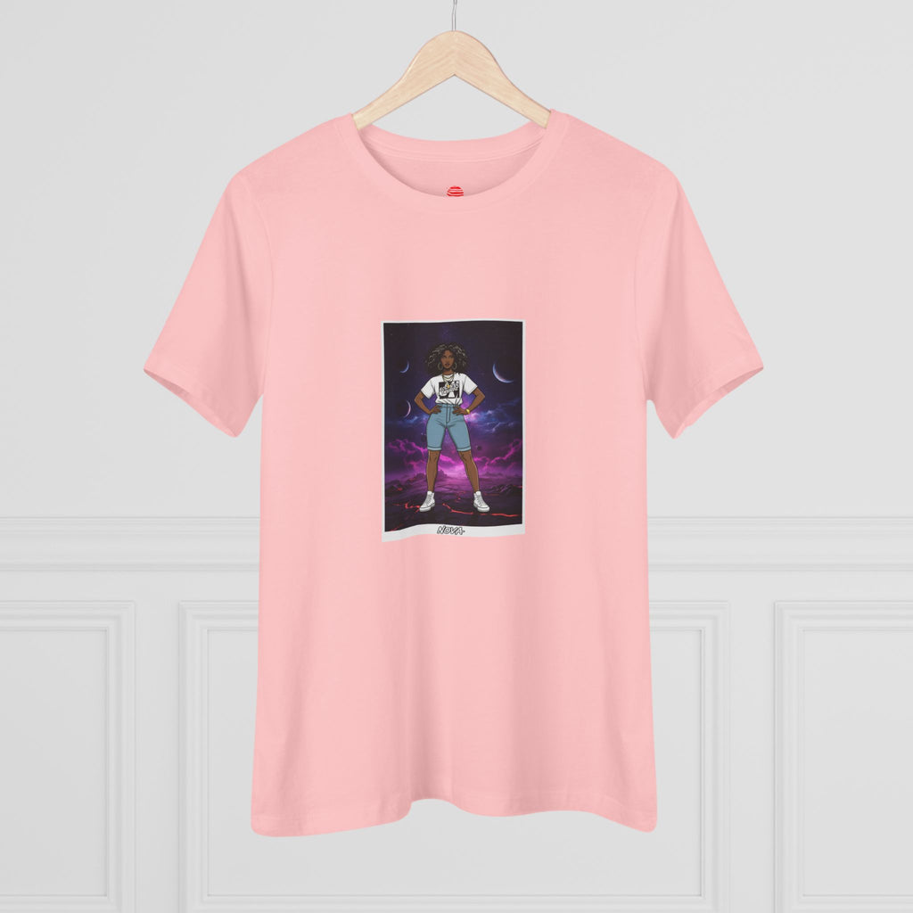 Eccentric Trendz Ladies' V-Neck Minimal NOVA Graphic Tee