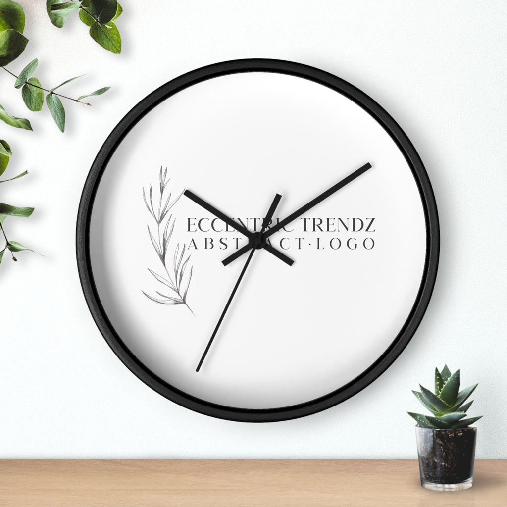 Eccentric Trendz Abstract Logo - Minimal Botanical Wall Clock
