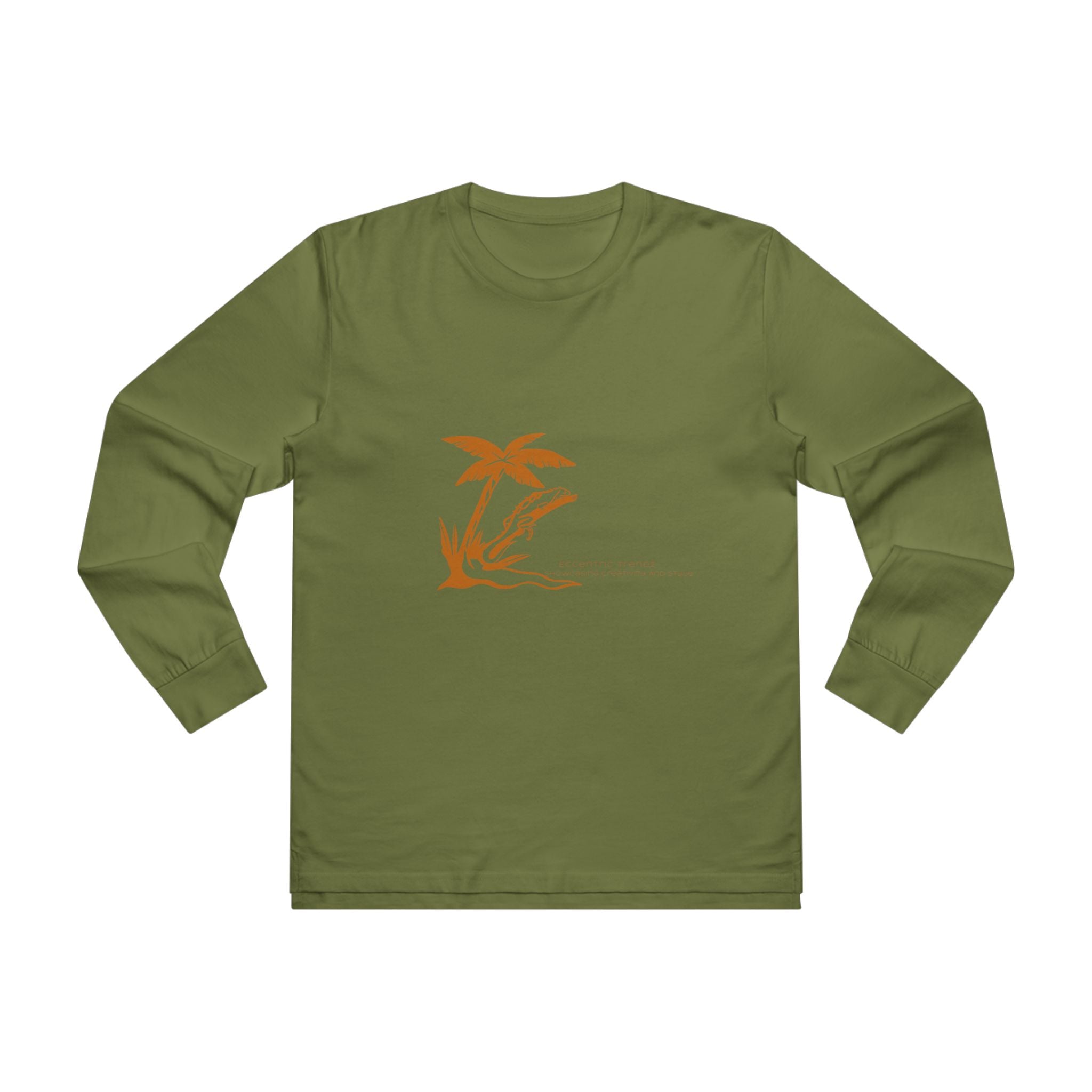 Eceentric Trendz Vintage Orange Tropical Palm Long sleeve Tee