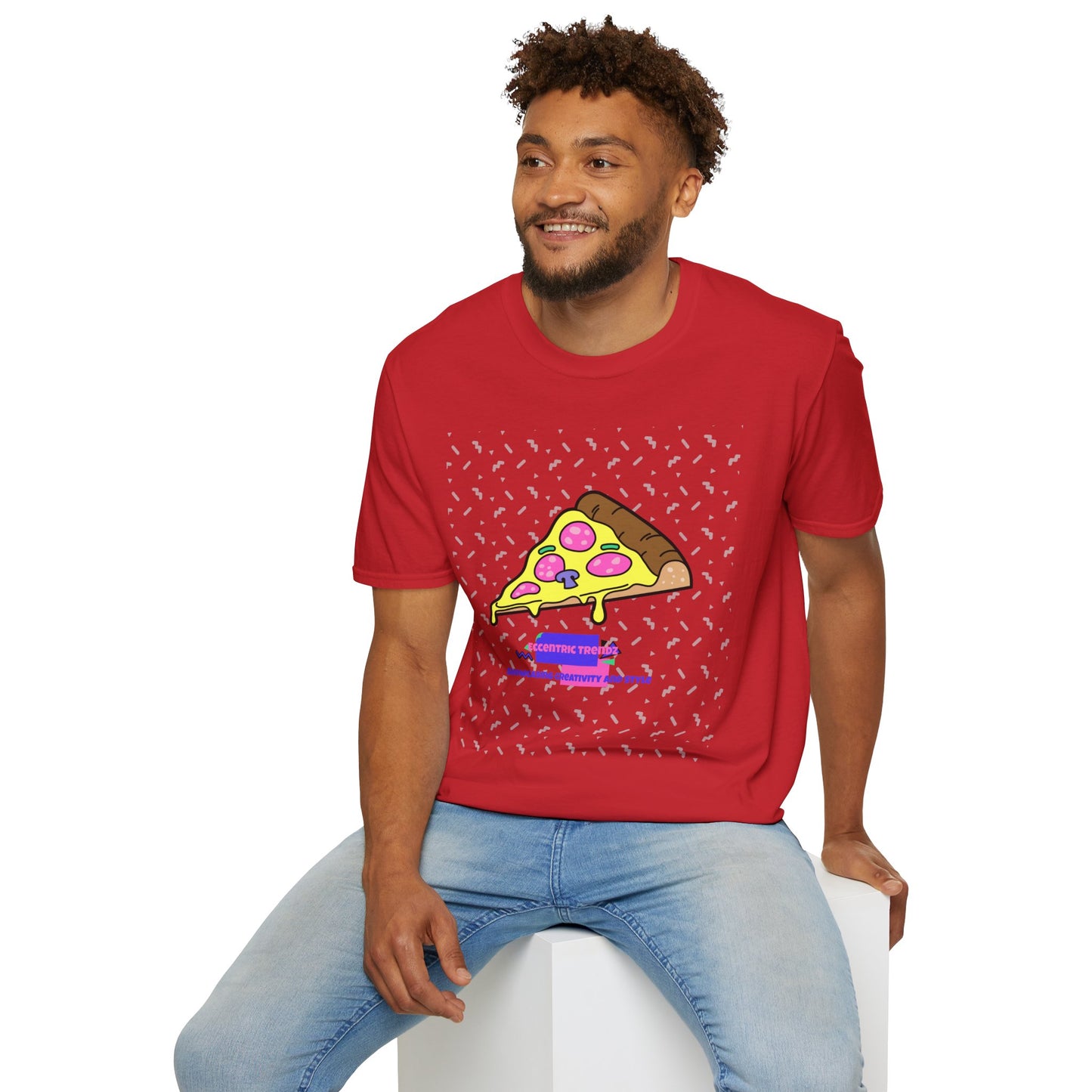 Eccentric Trendz Retro Pixel Pizza Graphic T-Shirt