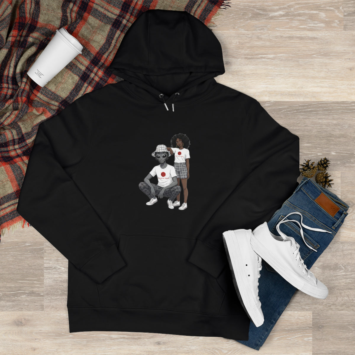 Eccentric Trendz Minimalist Dapper D & Nova Chill Design Graphic Hoodie