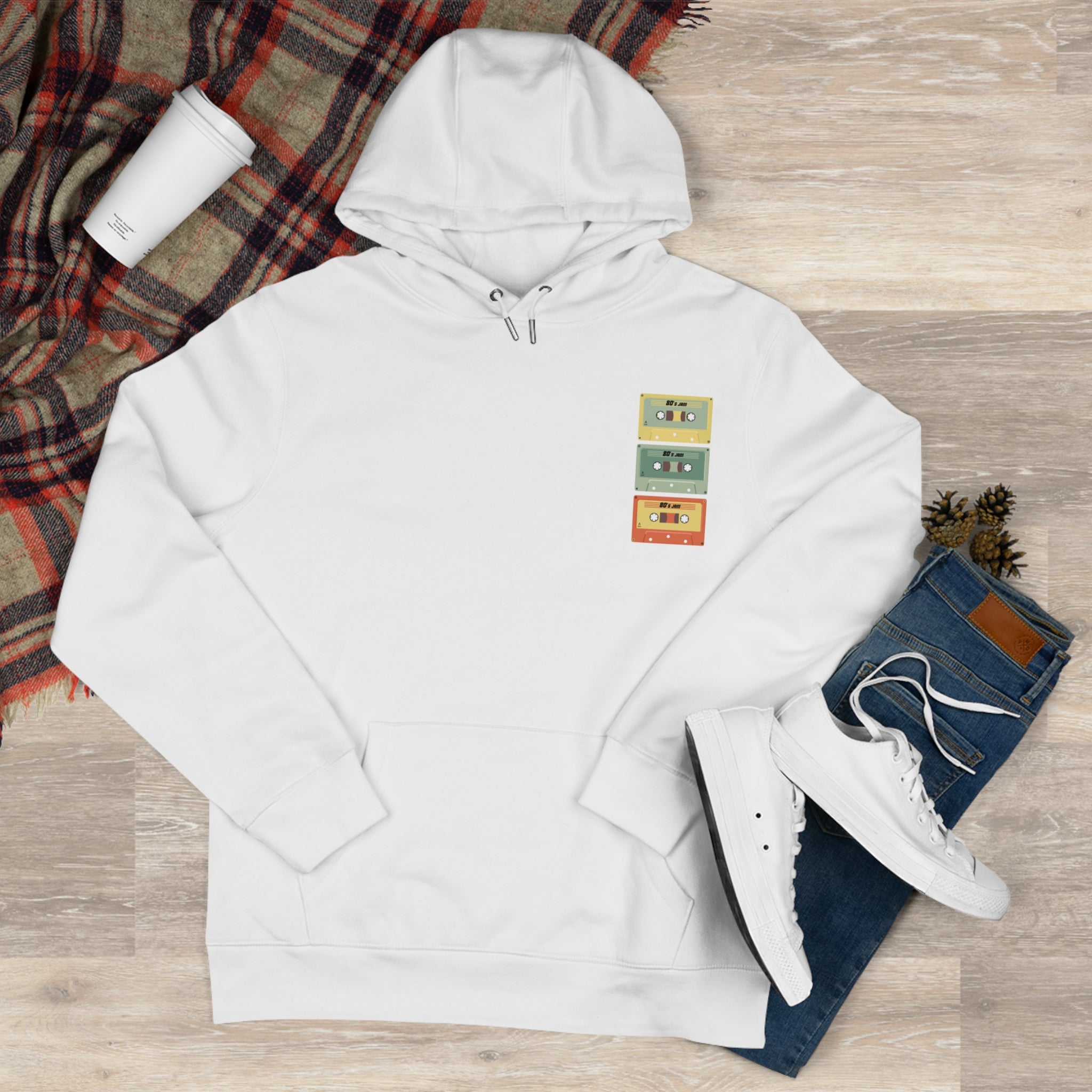 Eccentric Trendz Vibrant Vintage Retro Cassette Tape Hoodie