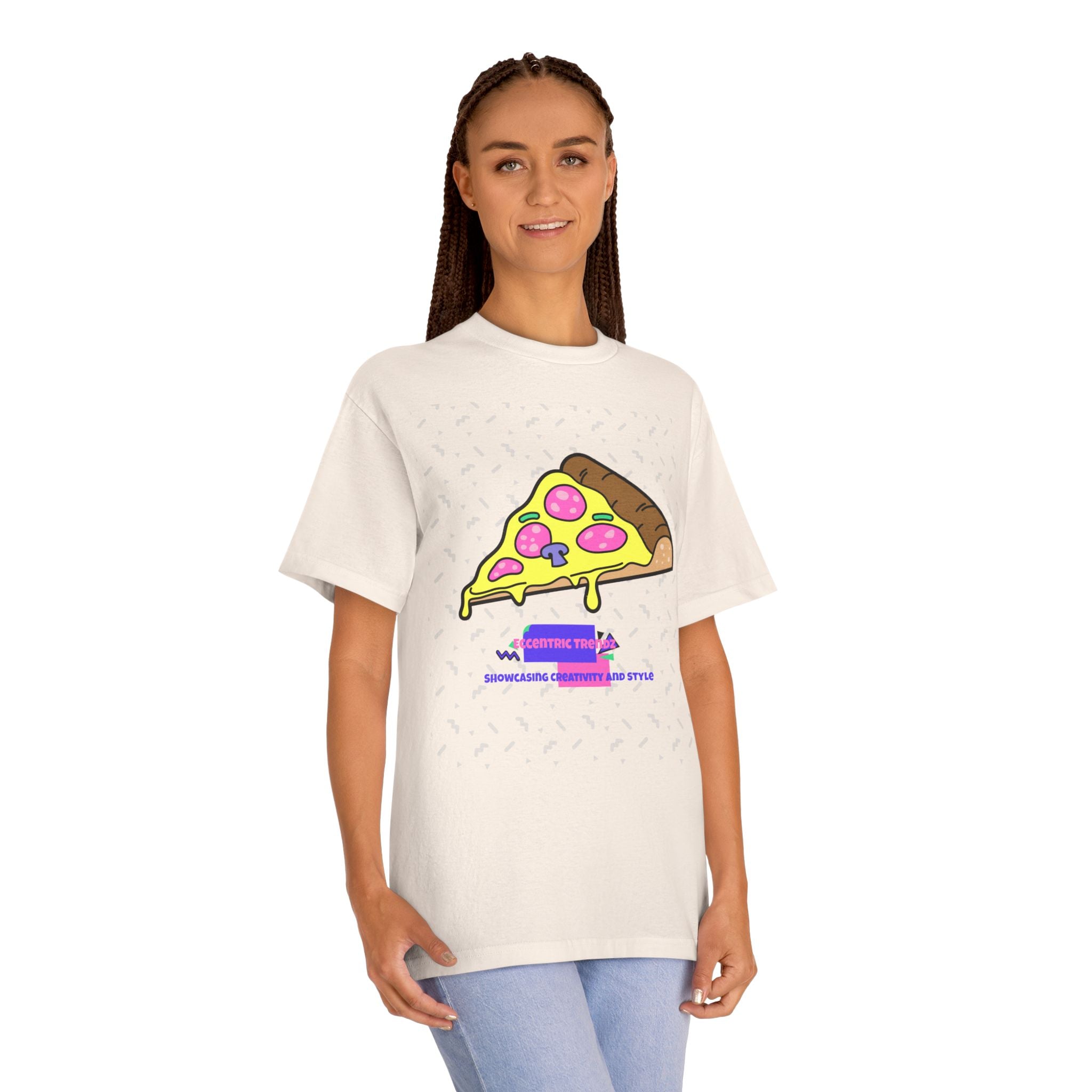 Eccentric Trendz Retro Pixel Pizza Graphic T-Shirt