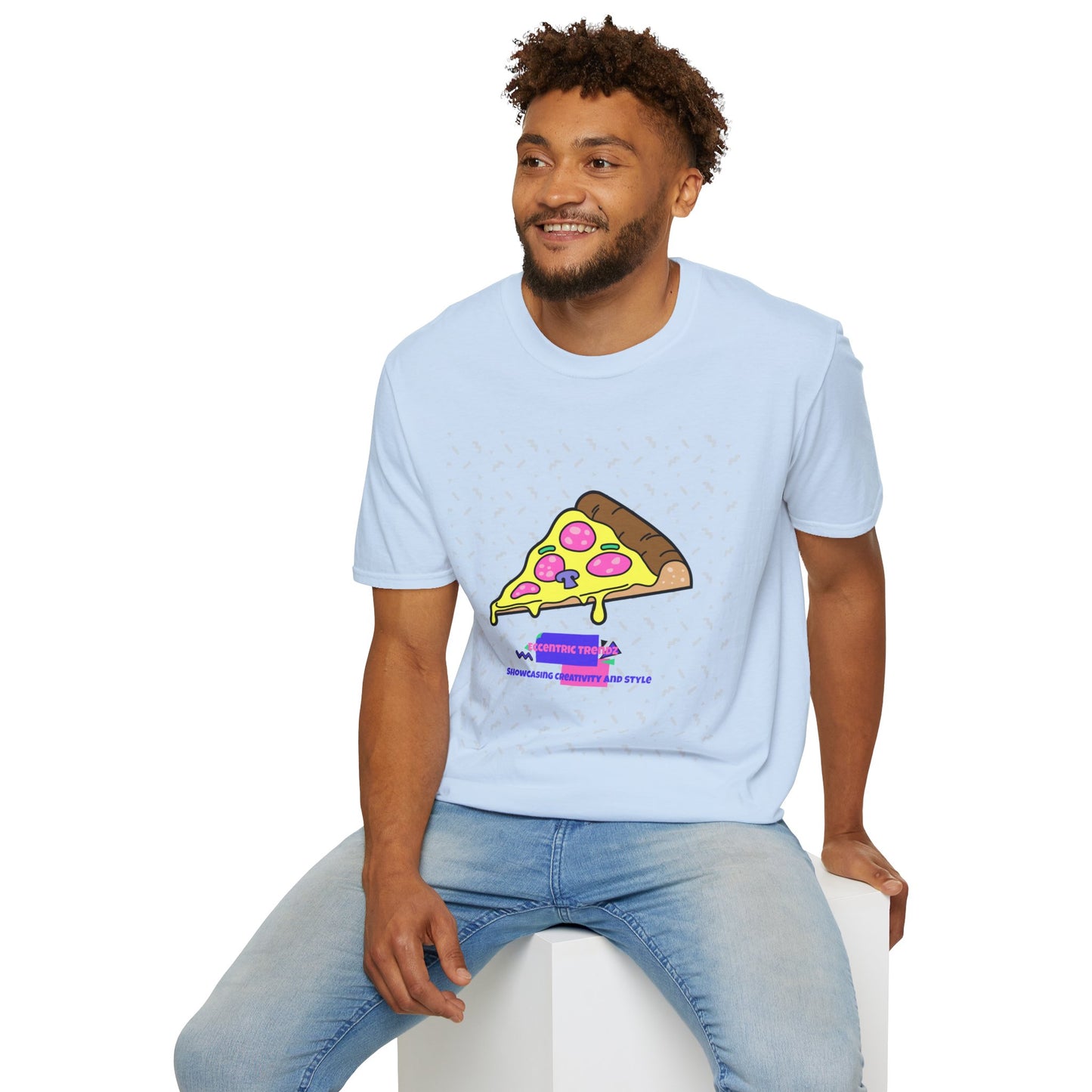 Eccentric Trendz Retro Pixel Pizza Graphic T-Shirt