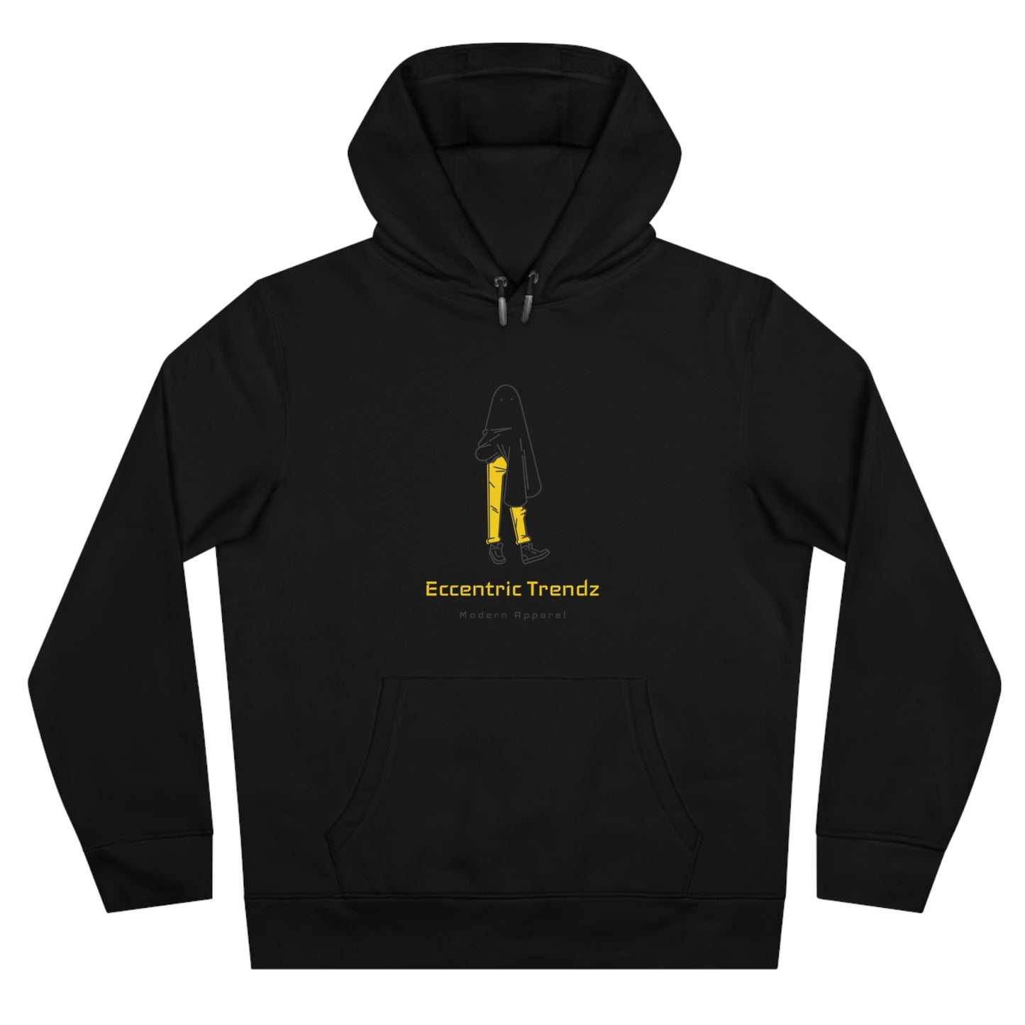Eccentric Trendz Vibrant Minimalist Ghost Alien Hoodie (Yellow)