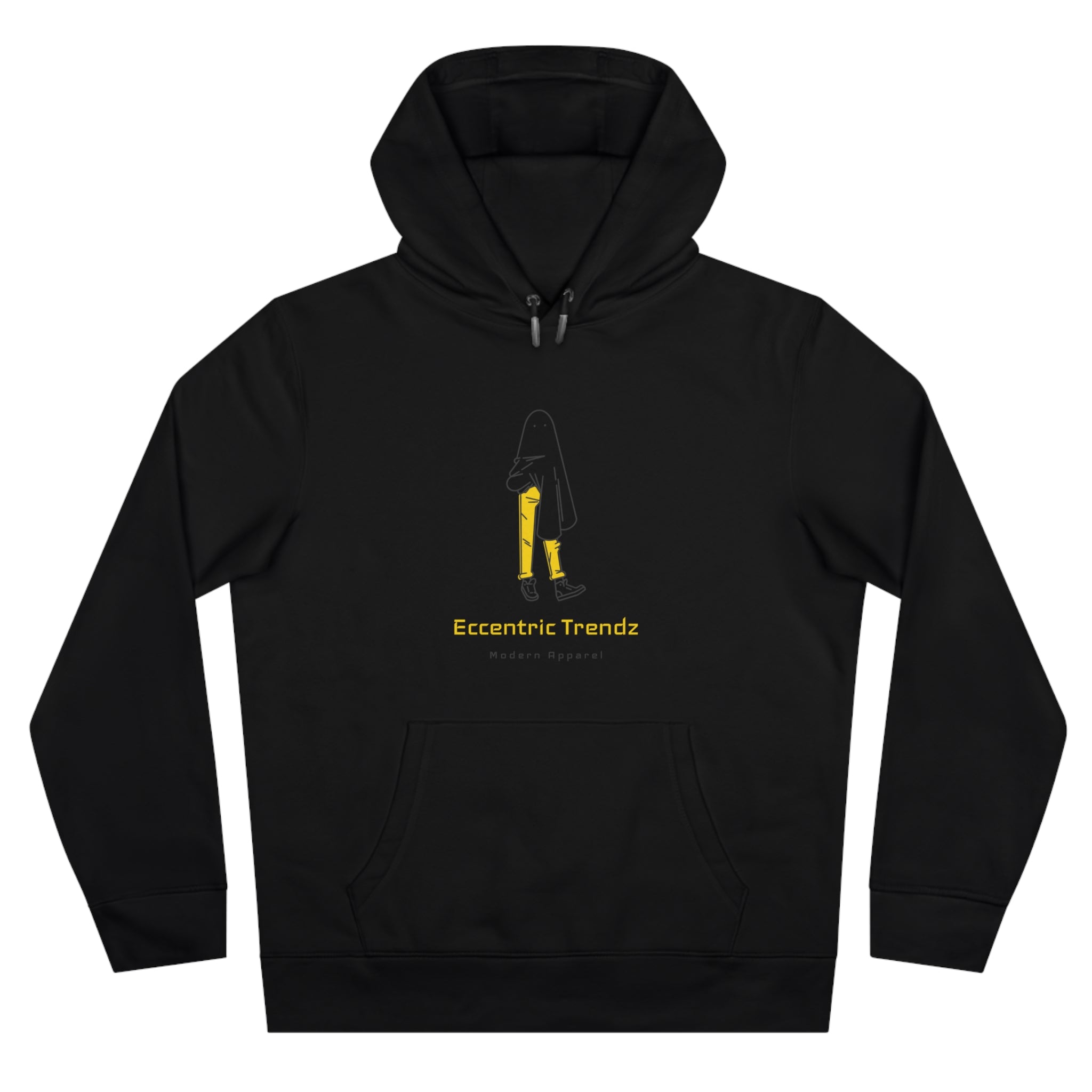 Eccentric Trendz Vibrant Minimalist Ghost Alien Hoodie (Yellow)