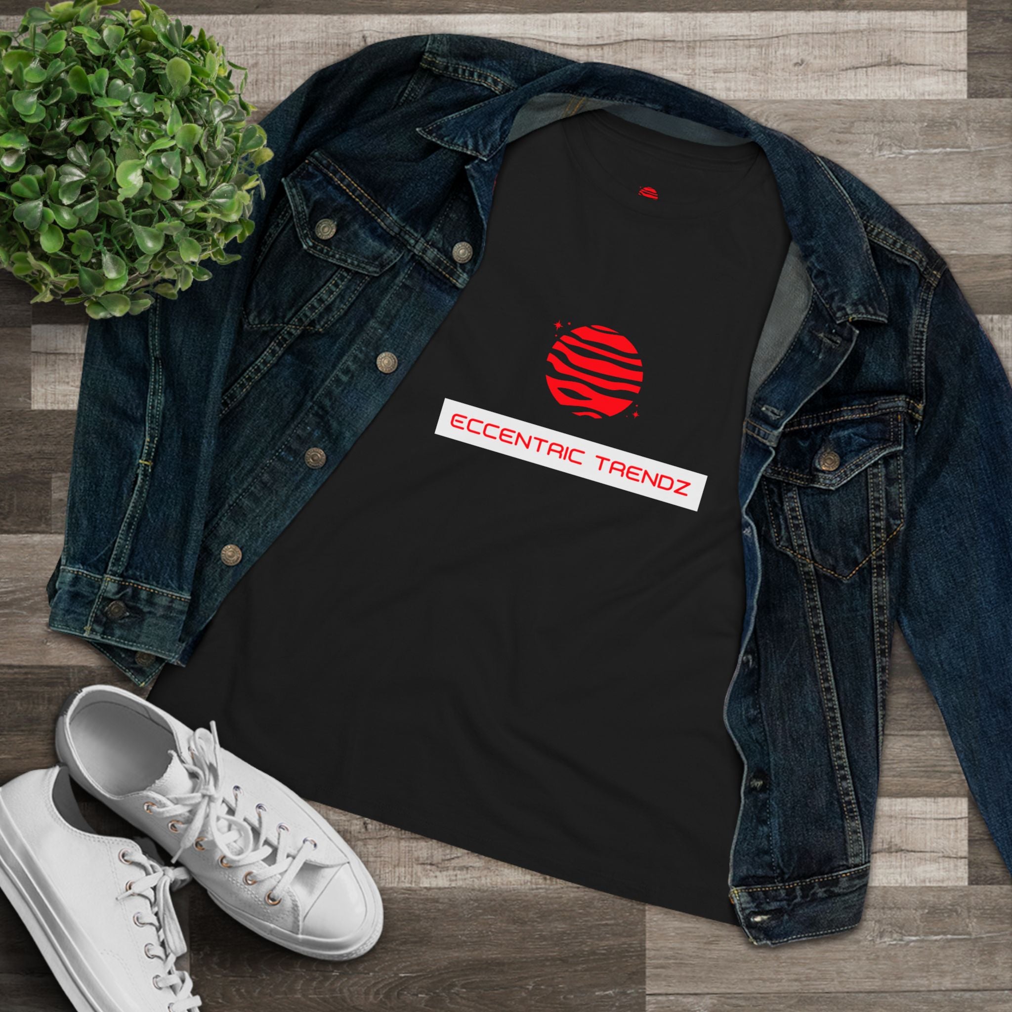 Eccentric Trendz Ladies' V-Neck " Minimal Graphic Tee