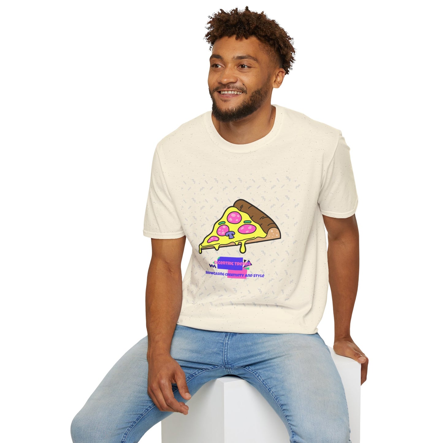 Eccentric Trendz Retro Pixel Pizza Graphic T-Shirt