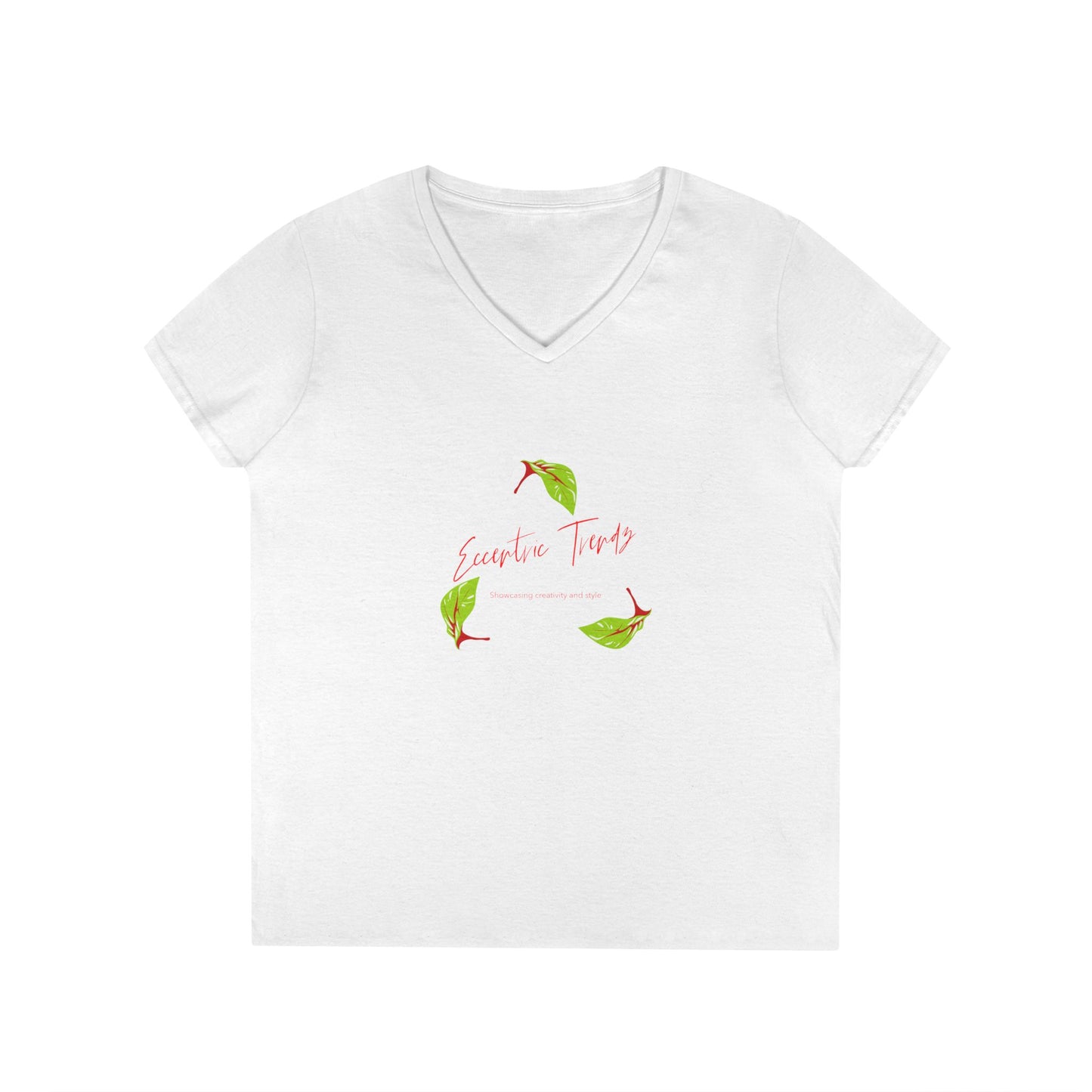 Eccentric Trendz Ladies' V-Neck "Escape to Tropics" Minimal Graphic Tee