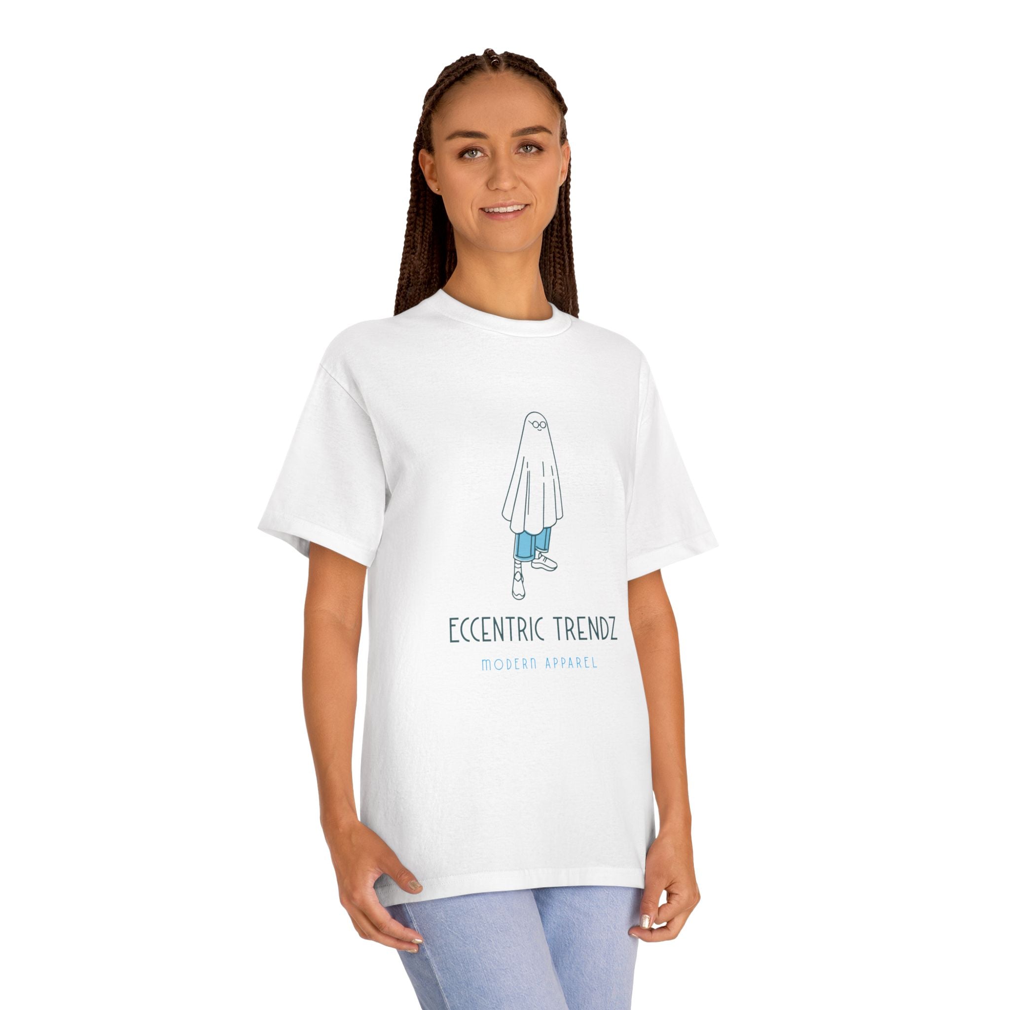 Graphic Tee — 'Eccentric Trendz' Ghost Illustration Shirt