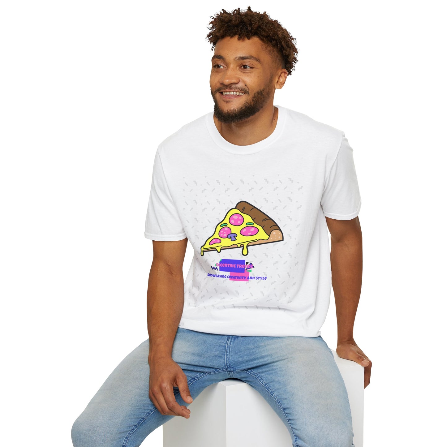 Eccentric Trendz Retro Pixel Pizza Graphic T-Shirt