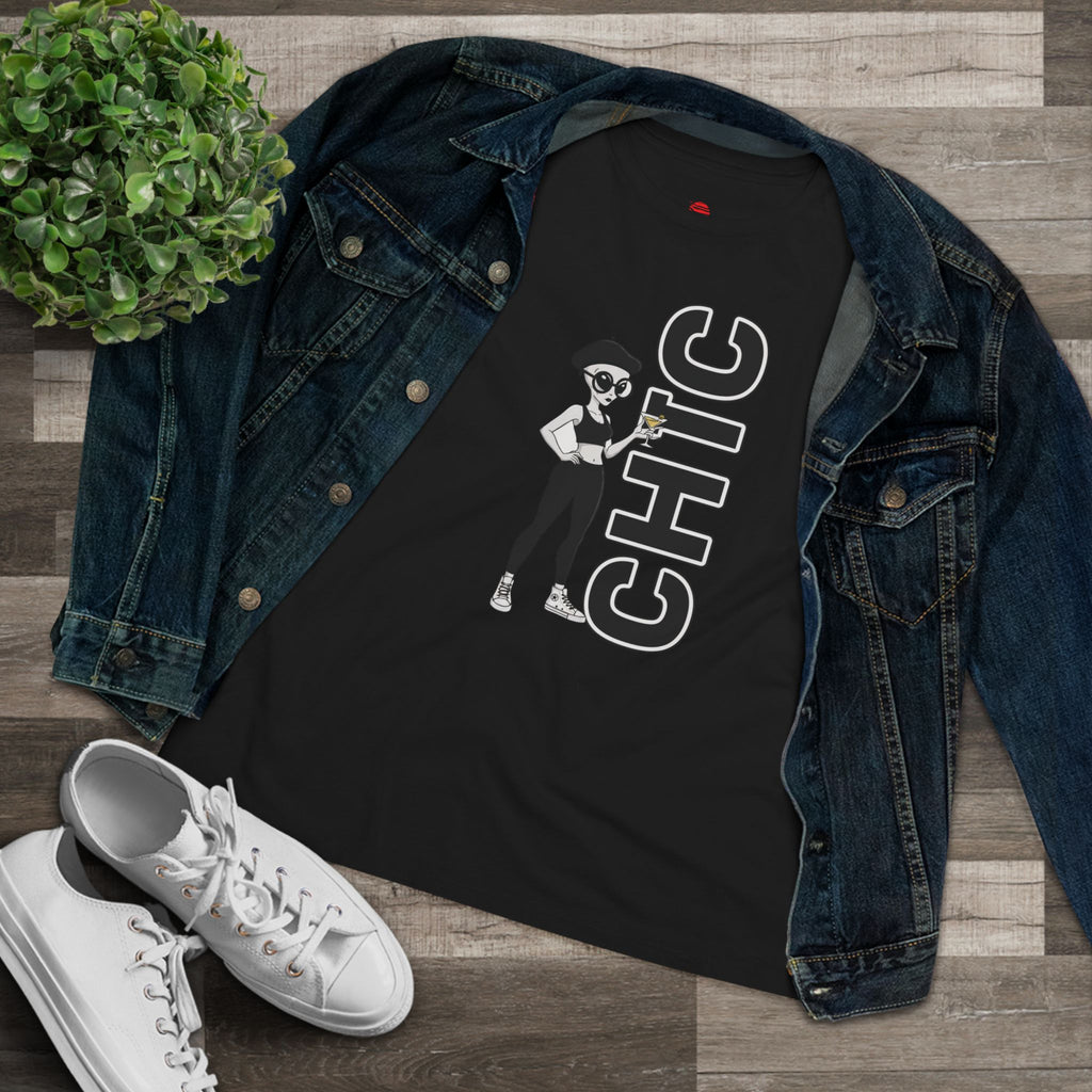 Eccentric Trendz Ladies' V-Neck CHIC GRAPHIC TEE