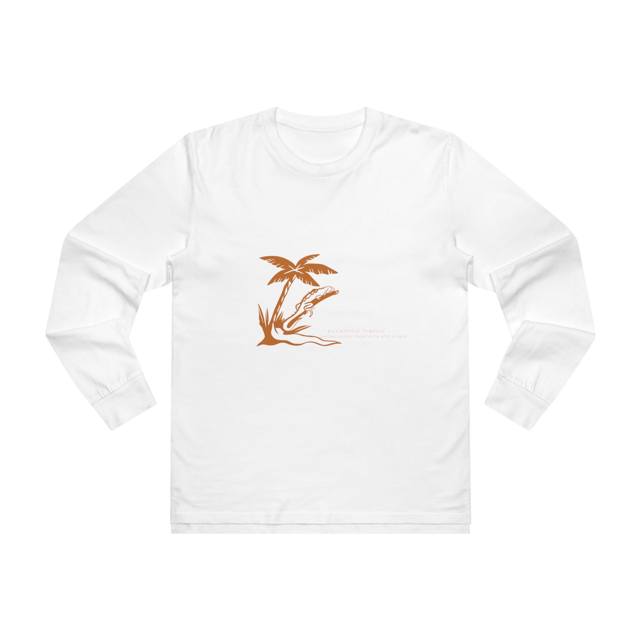 Eceentric Trendz Vintage Orange Tropical Palm Long sleeve Tee
