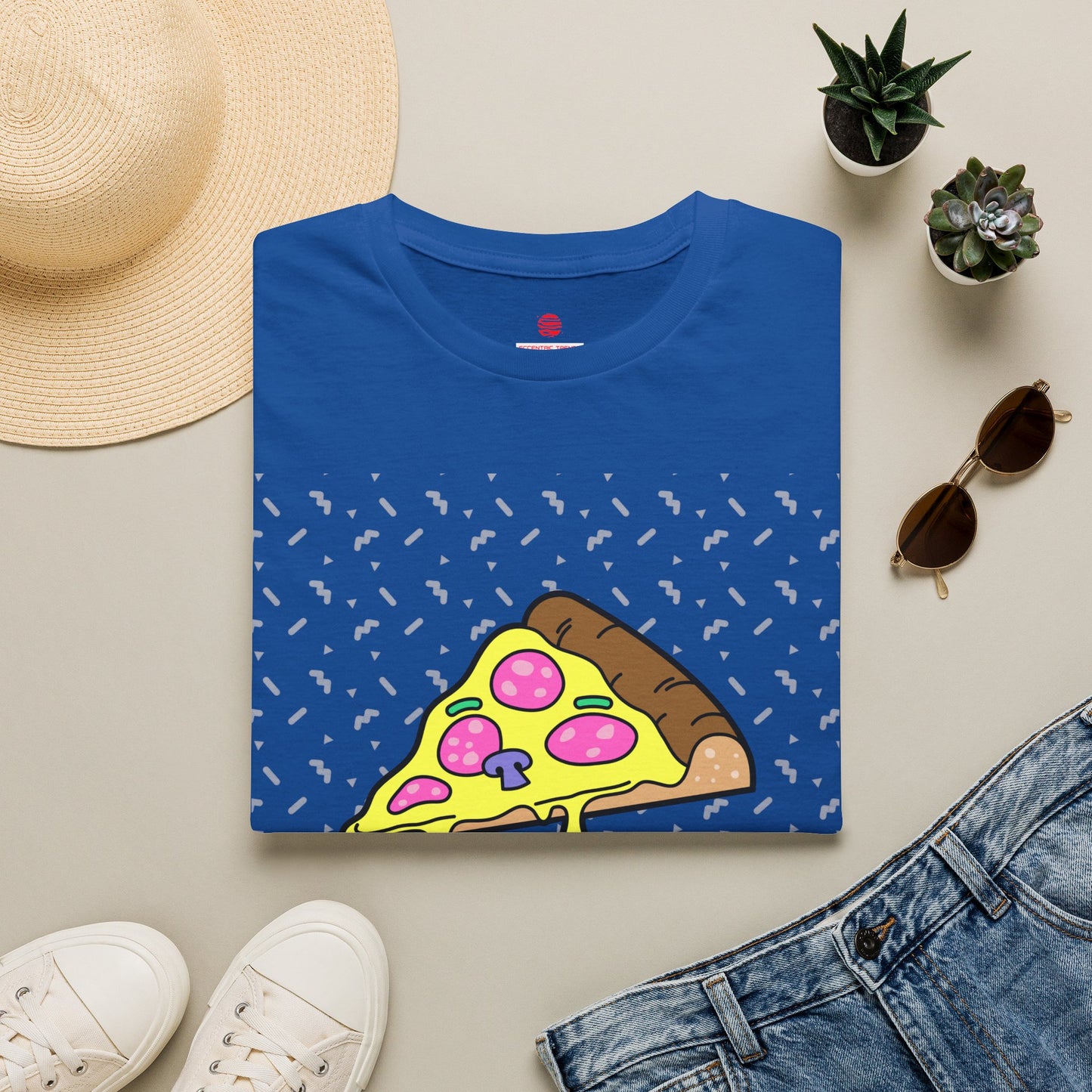 Eccentric Trendz Retro Pixel Pizza Graphic T-Shirt