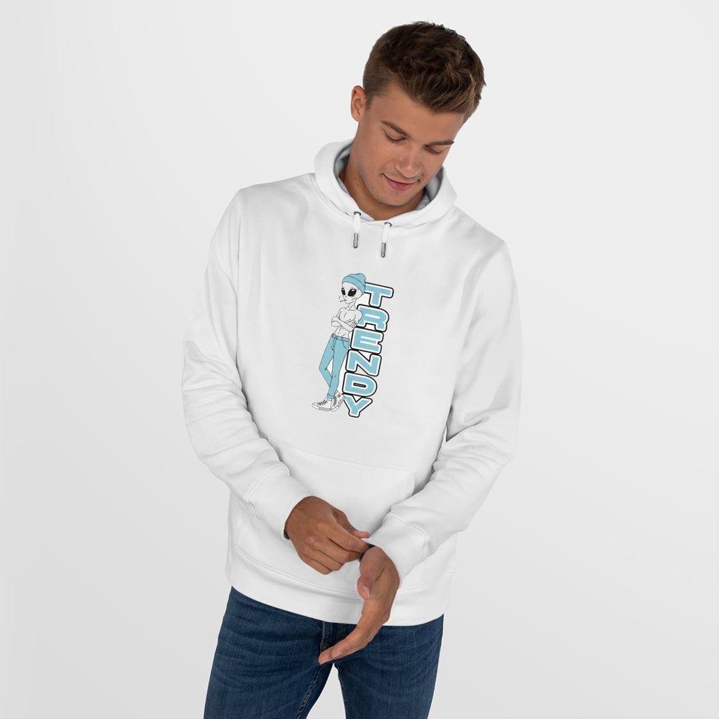 Eccentric Trendz Vibrant Minimalist Light-Blue Trendy Alien Hoodie