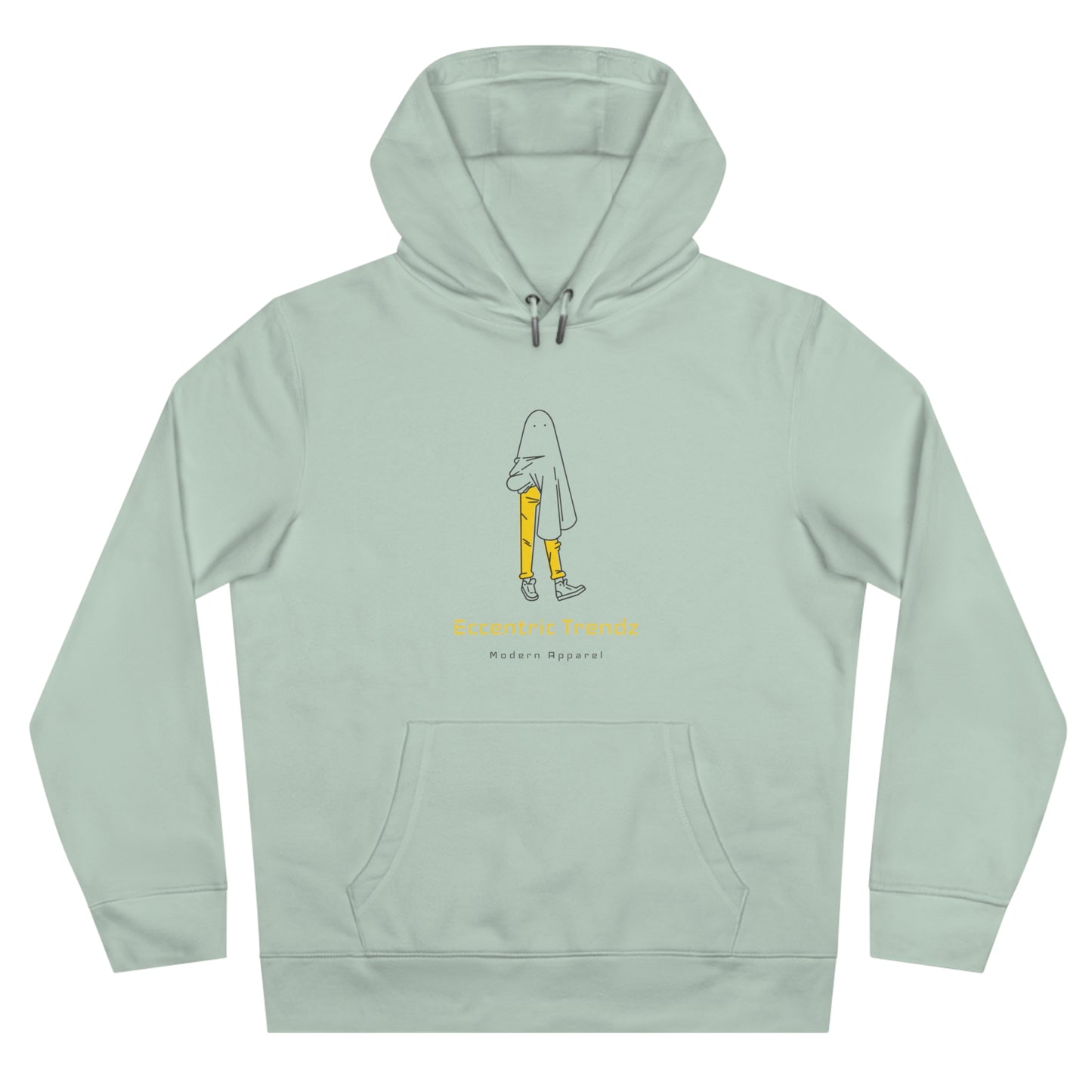Eccentric Trendz Vibrant Minimalist Ghost Alien Hoodie (Yellow)
