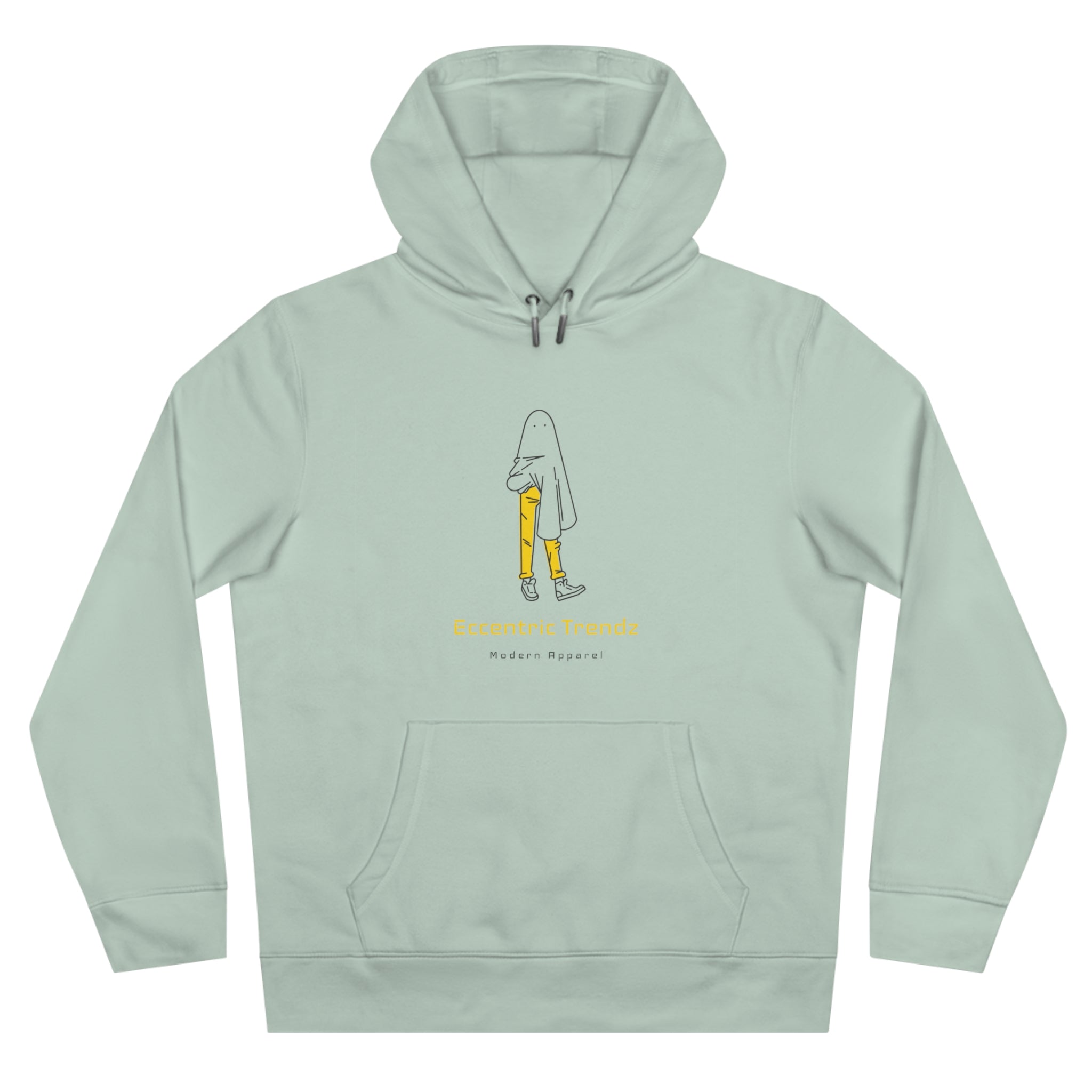 Eccentric Trendz Vibrant Minimalist Ghost Alien Hoodie (Yellow)