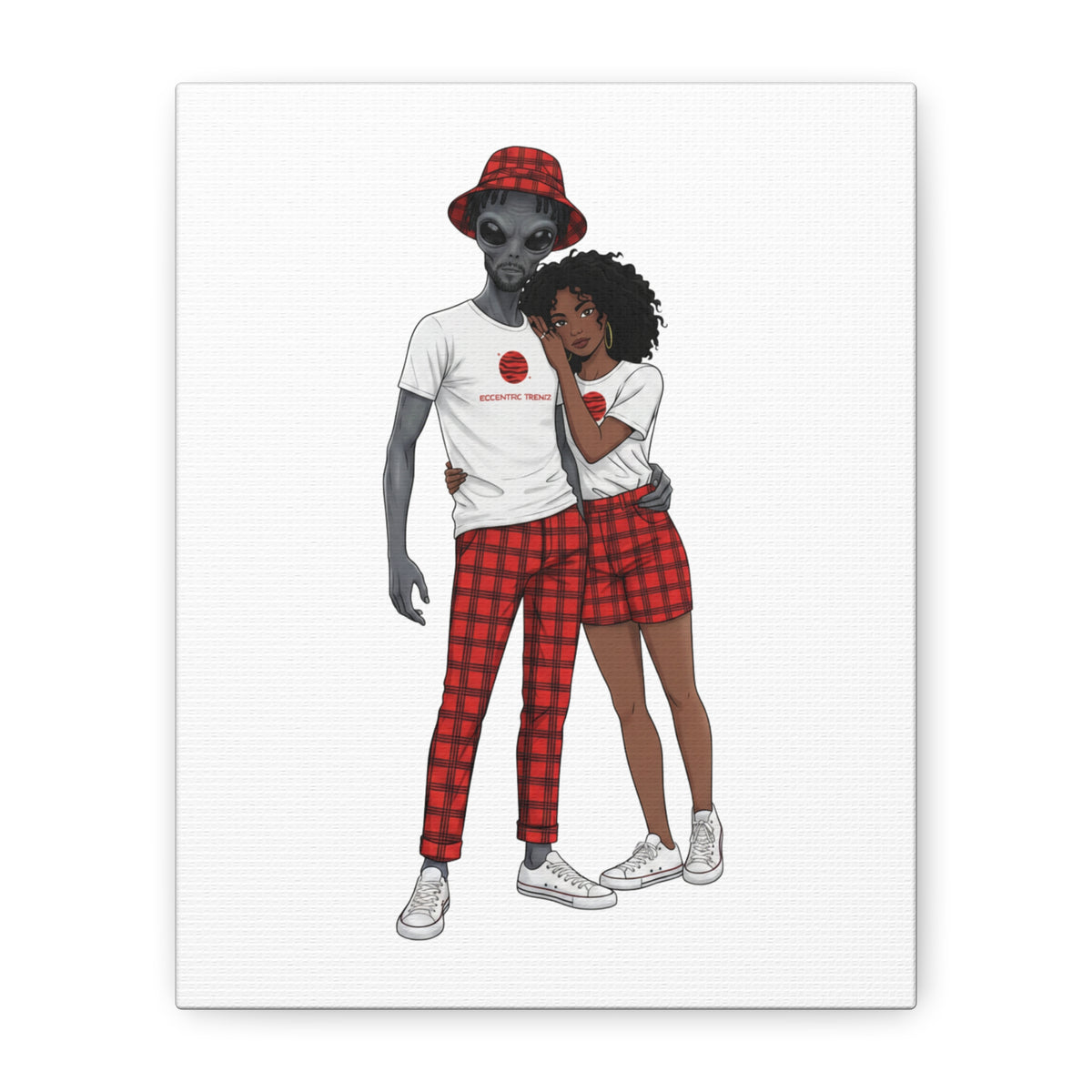 Eccentric Trendz Red Modern Minimalistic Dapper D & Nova Wall Art